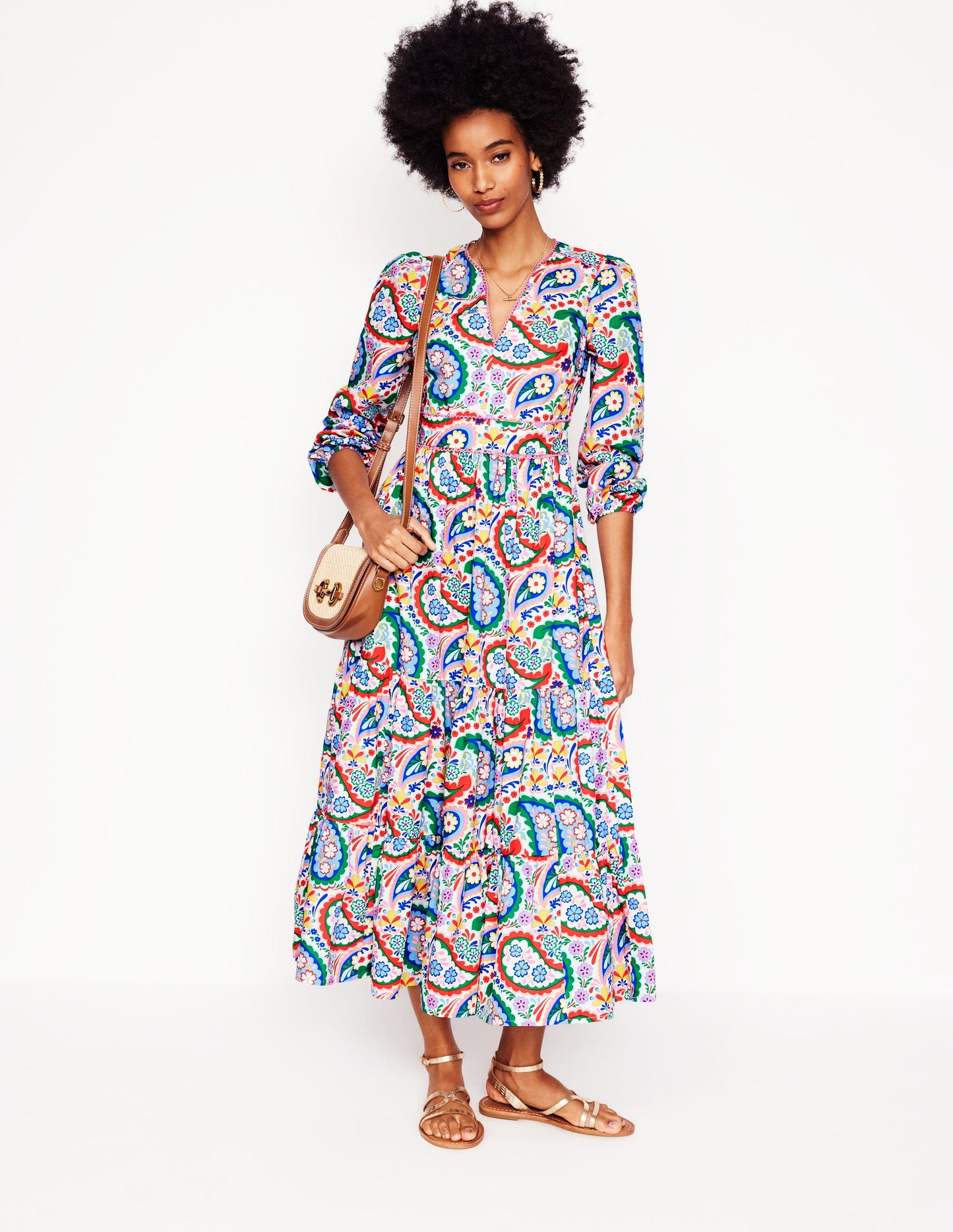 Violet Midi Dress-Multi, Meadow Paisley