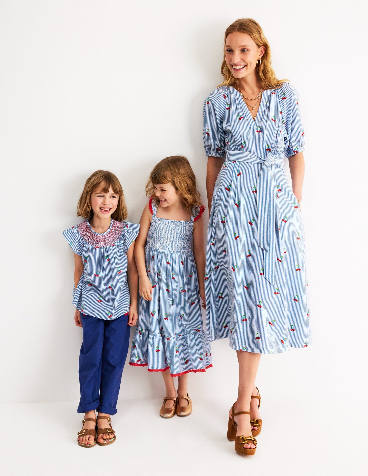 Bria Embroidered Midi Dress-Cherries Embroidery