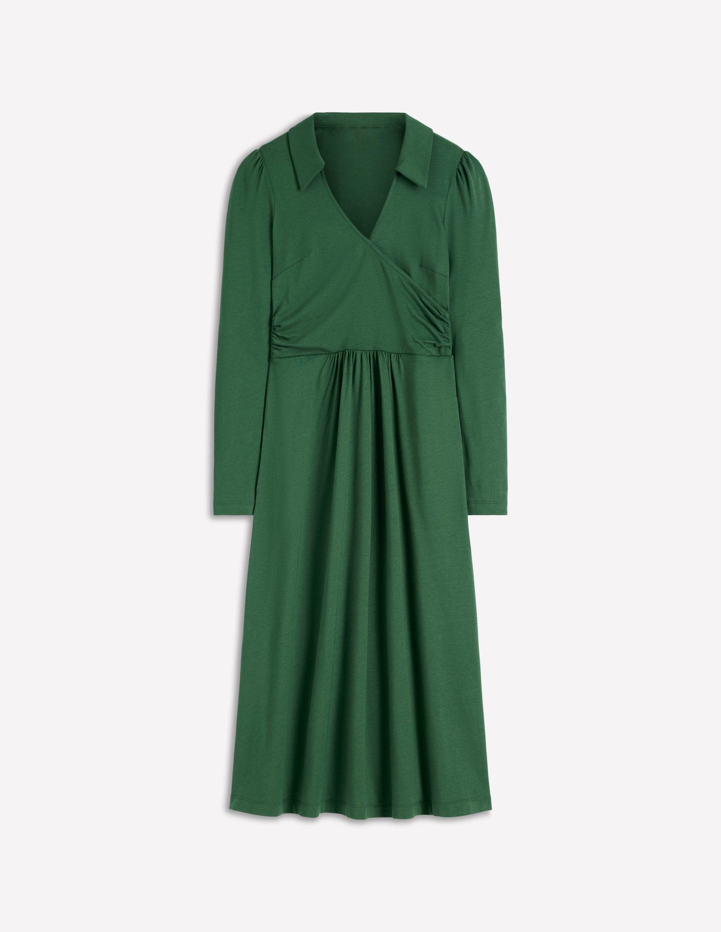 Carla Jersey Wrap Dress-Hunter Green
