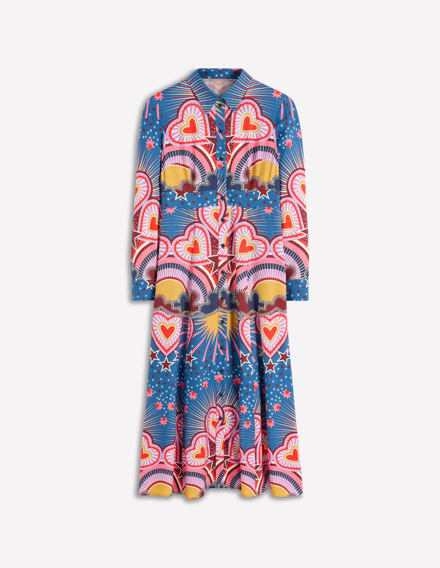 Empire Hotched Shirt Dress-Multi, Starburst Heart