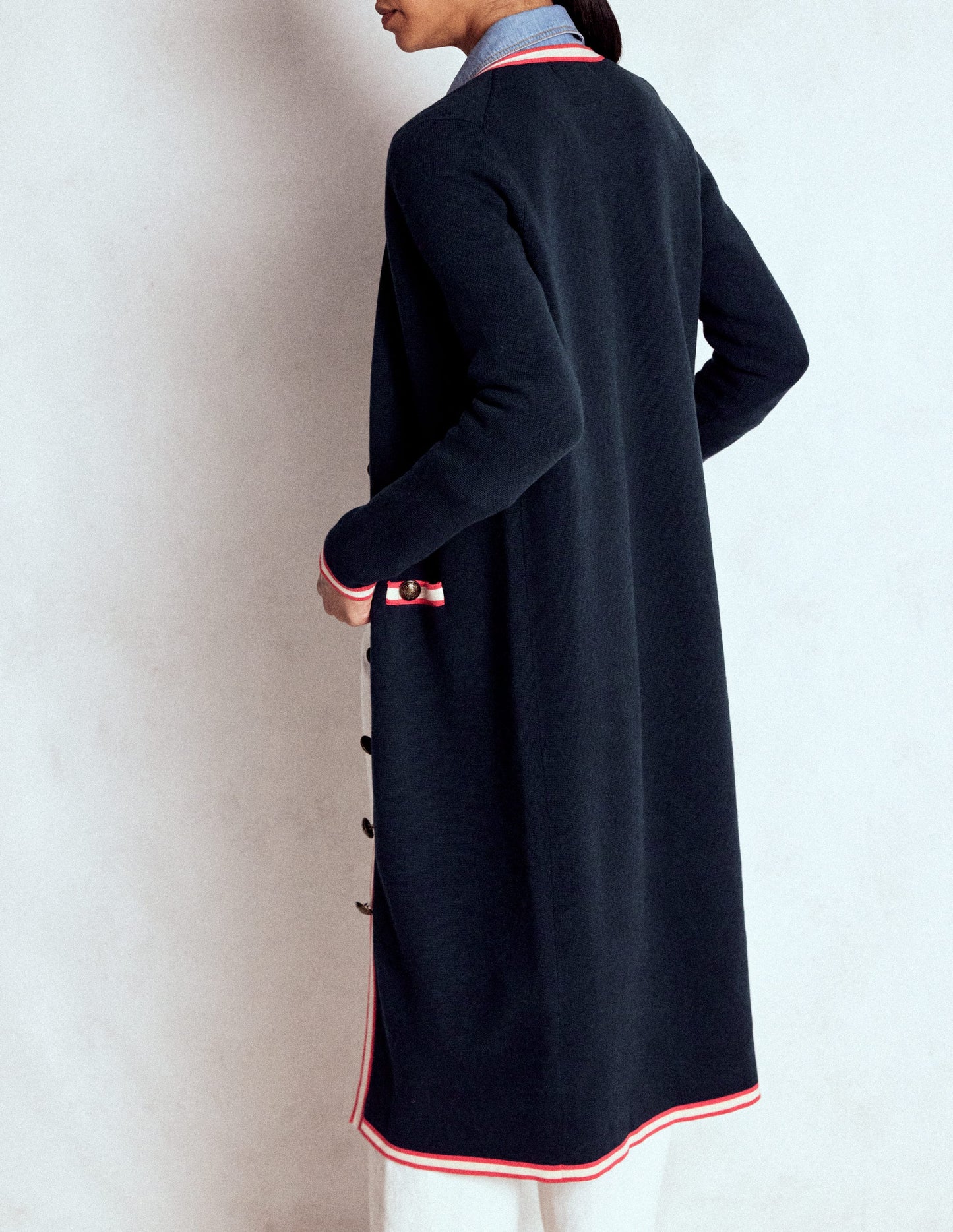Holly Longline Jacket-Navy