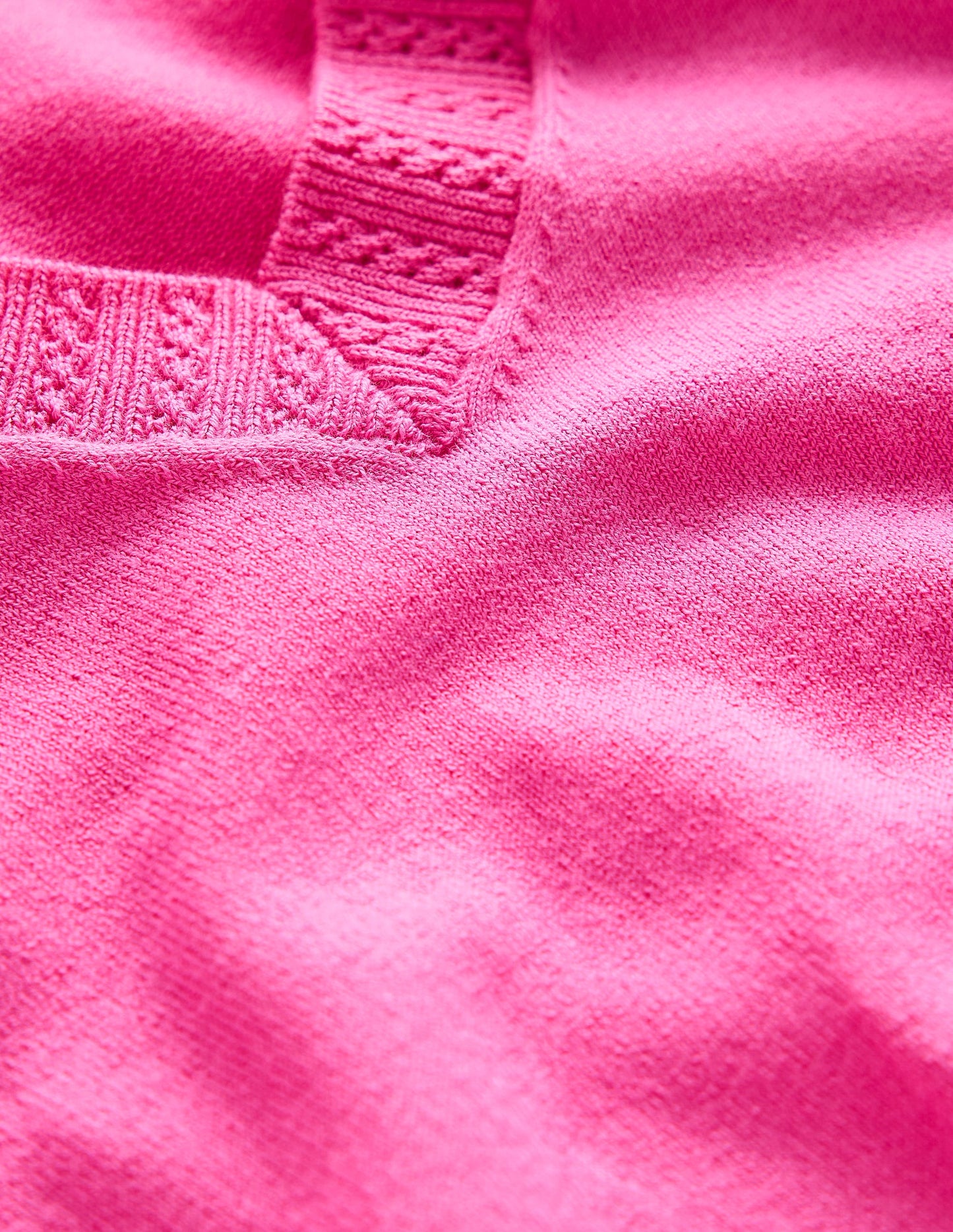 Emilia Cotton V-Neck Jumper-Tickled Pink