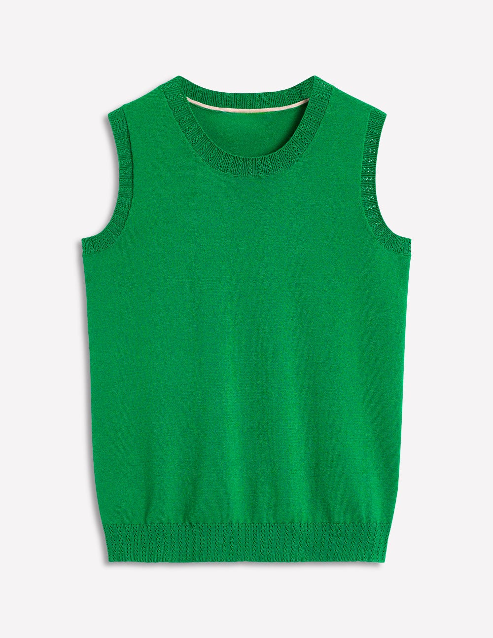 Emilia Cotton Crew Neck Tank-Rich Emerald