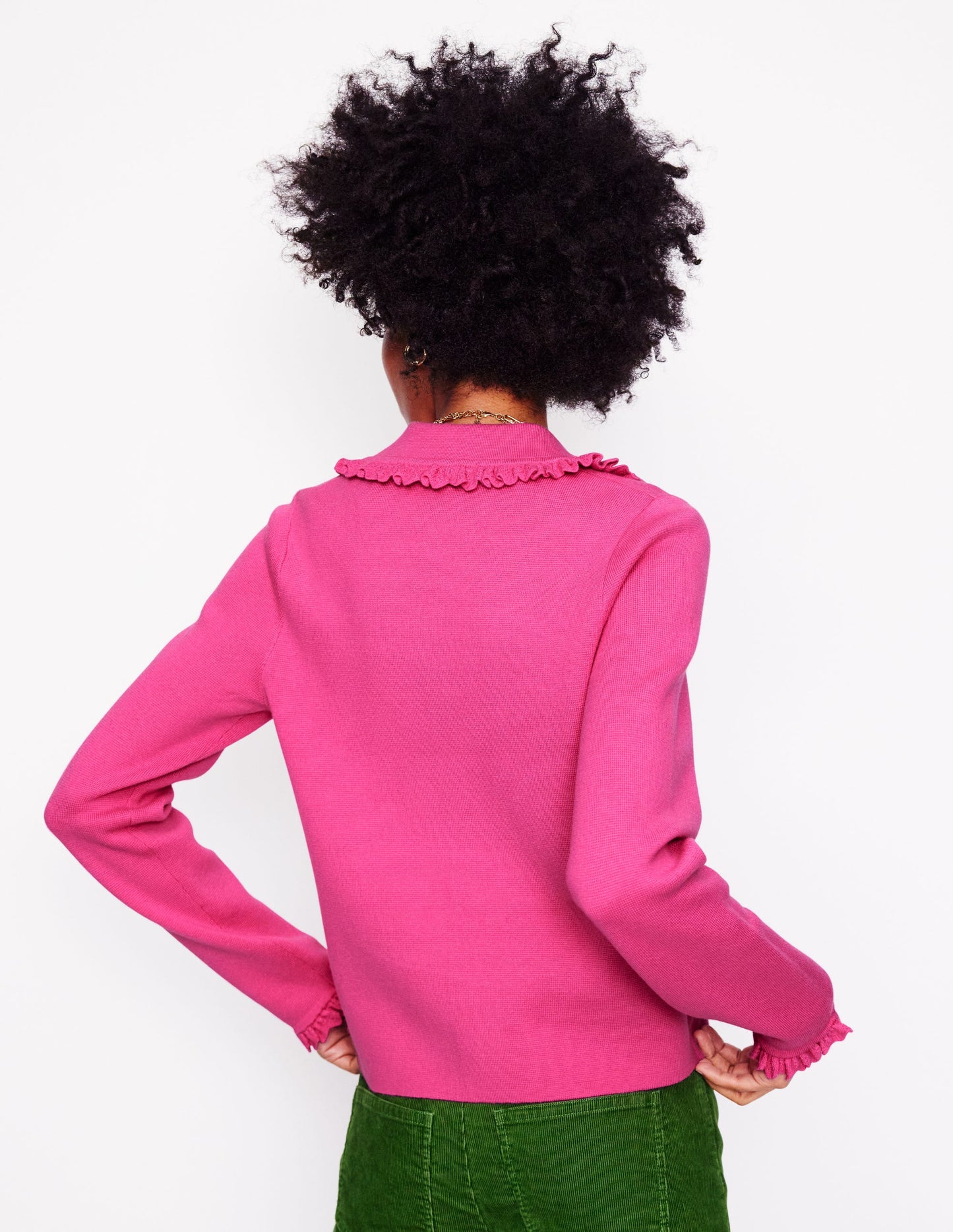Jessie Frill Collared Cardigan-Sorbet Pink