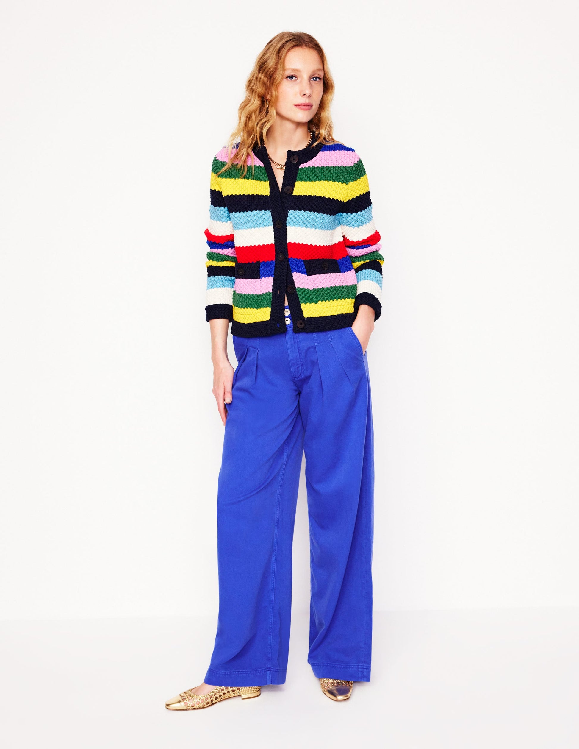 Libby Knitted Jacket-Poppy Red, Blue Multi-4