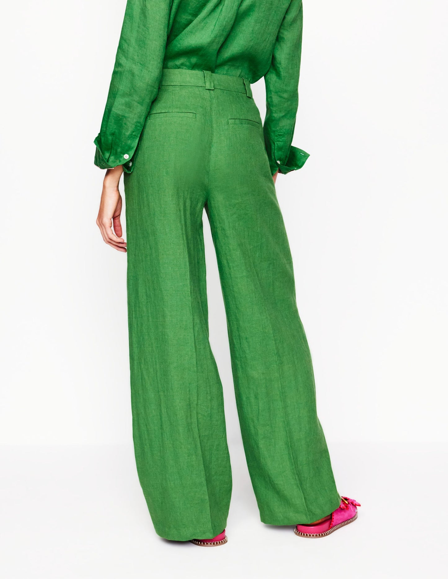 Westbourne Linen Trousers-Paradise Green