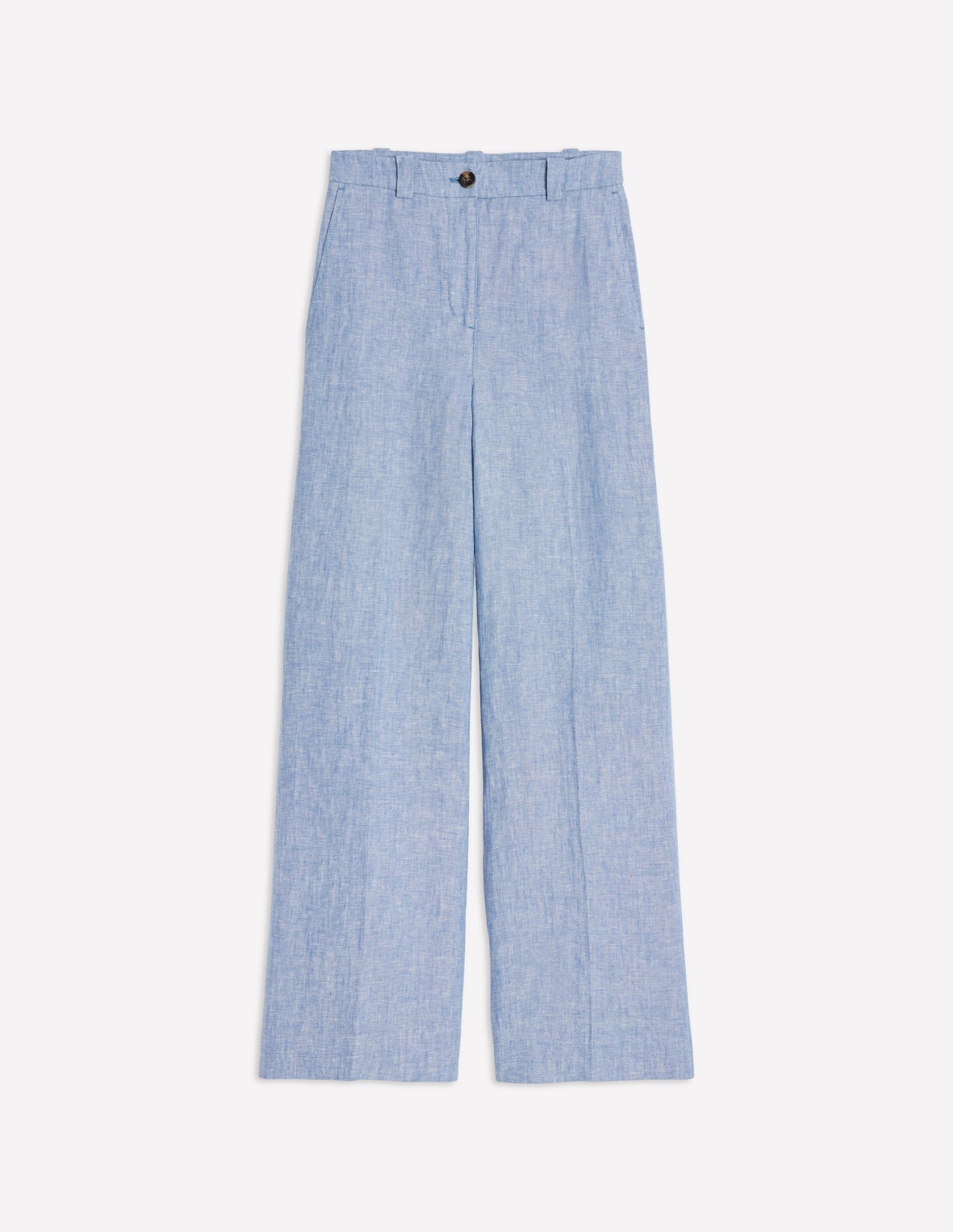 Westbourne Linen Trousers-Grey Blue Chambray