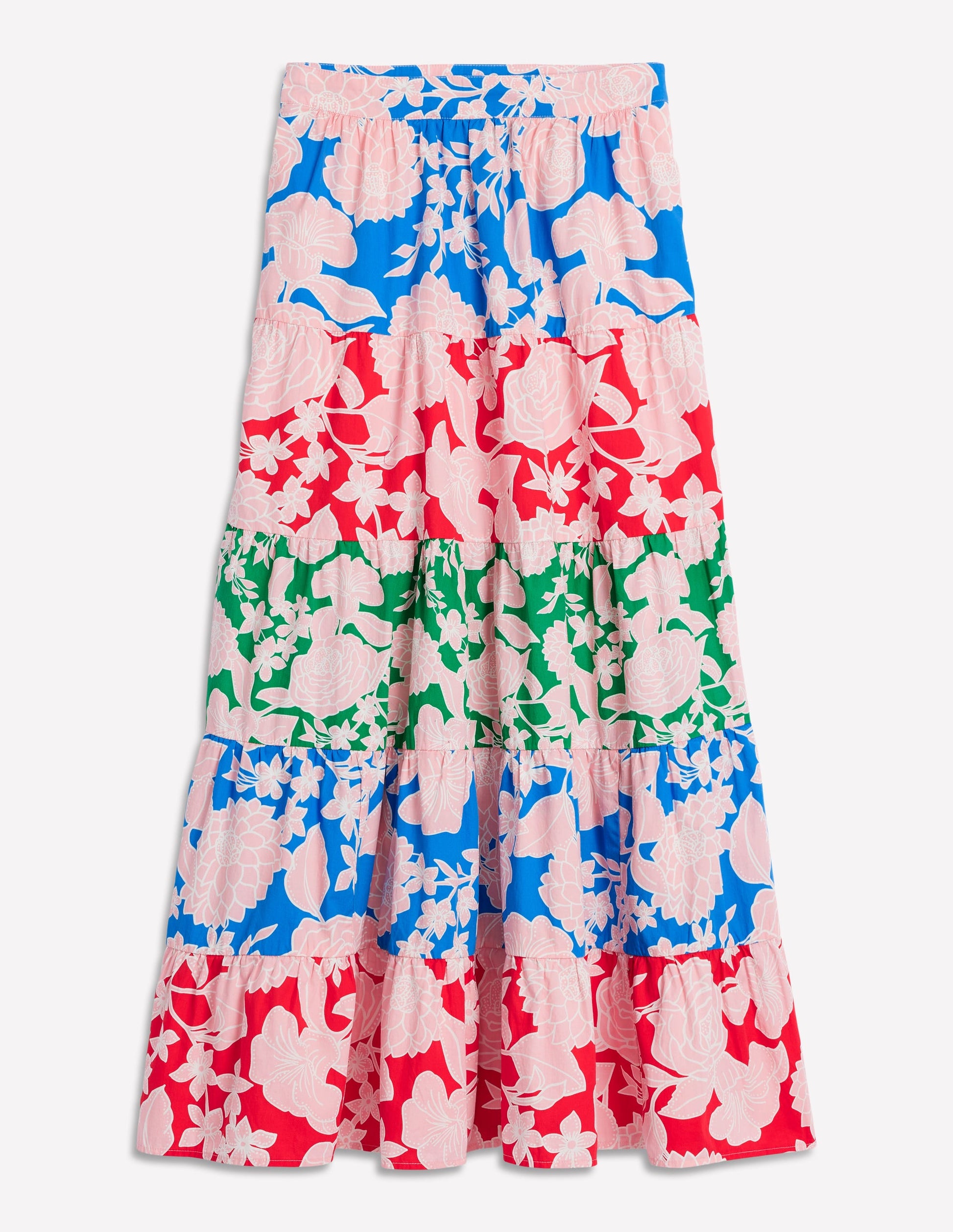 Nadia Poplin Maxi Skirt-Multi, Blossom Cascade-5