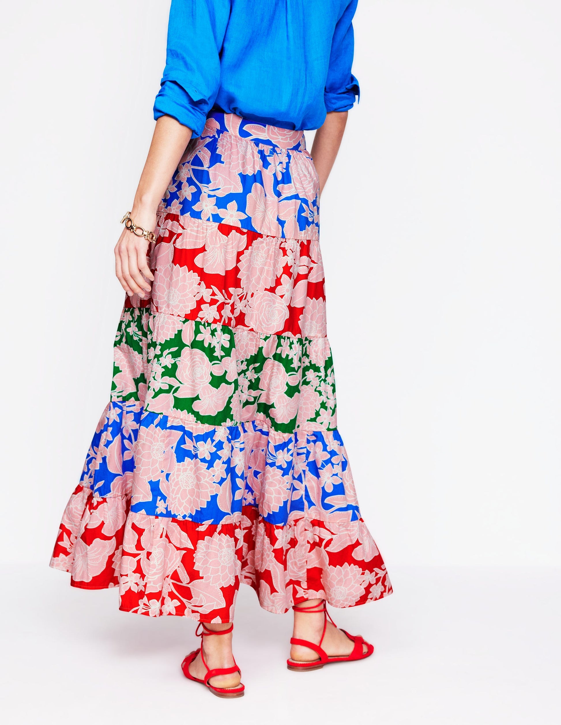 Nadia Poplin Maxi Skirt-Multi, Blossom Cascade-3