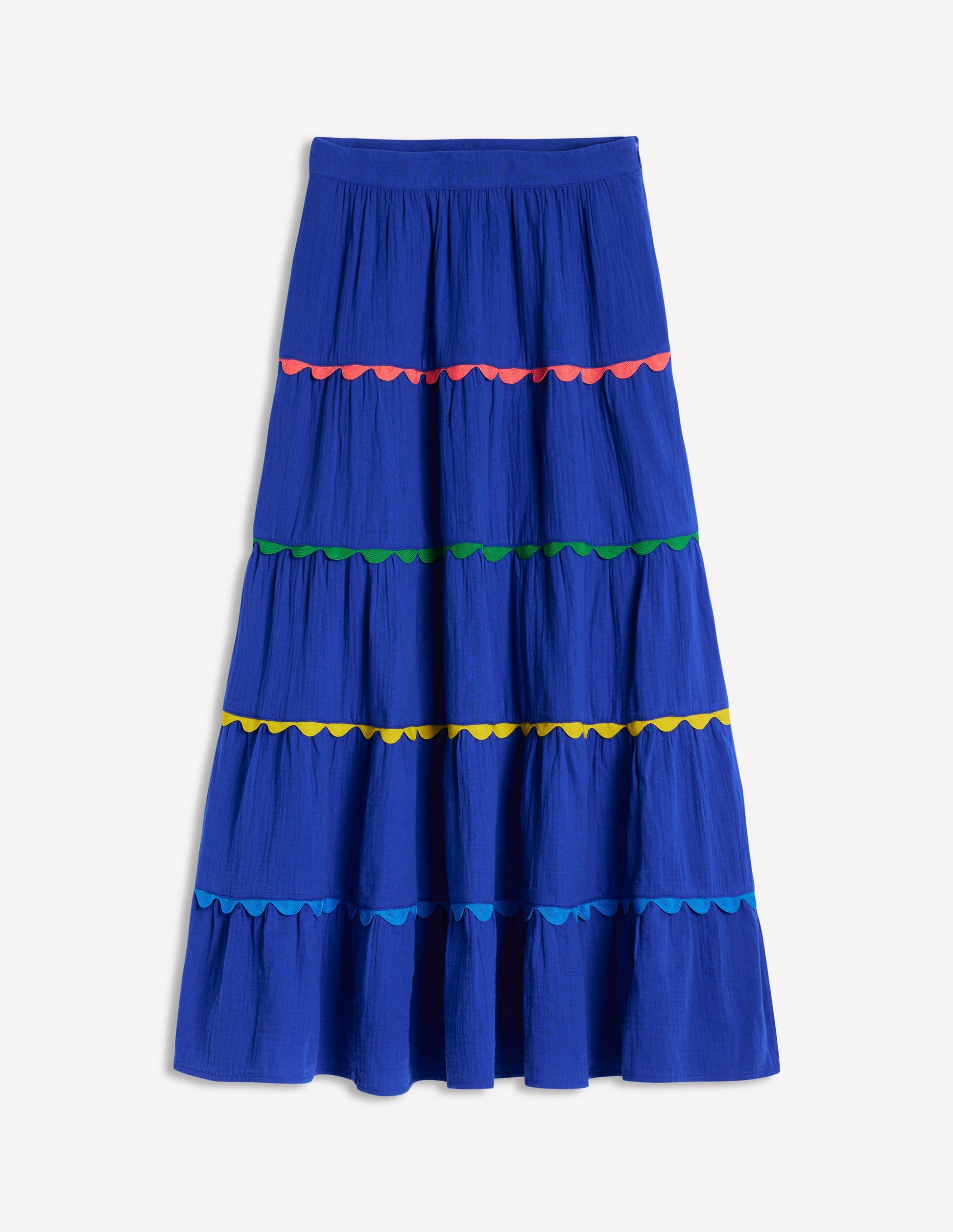 Nadia Double Cloth Maxi Skirt-Bright Blue-5