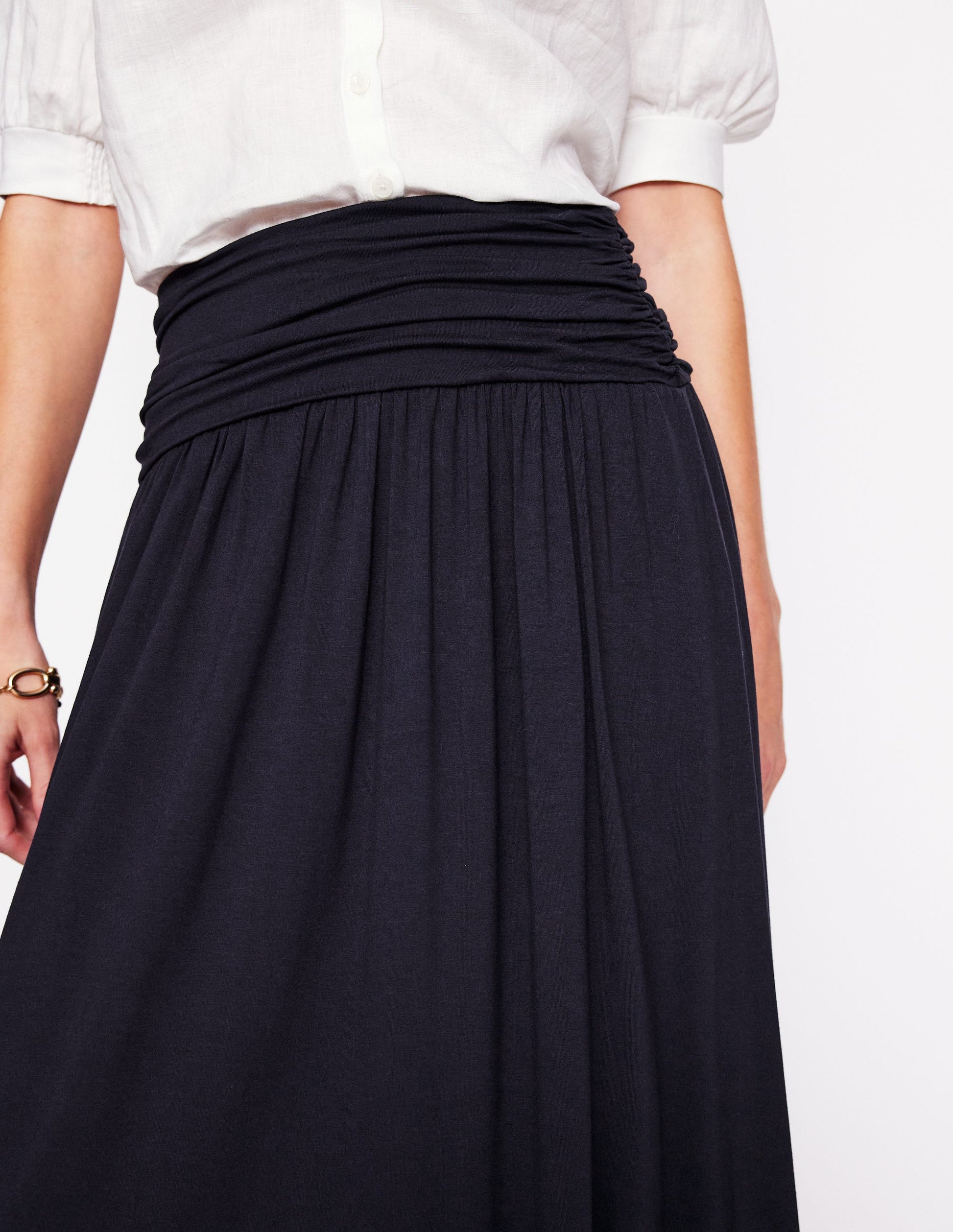 Rosaline Jersey Skirt-Navy-2
