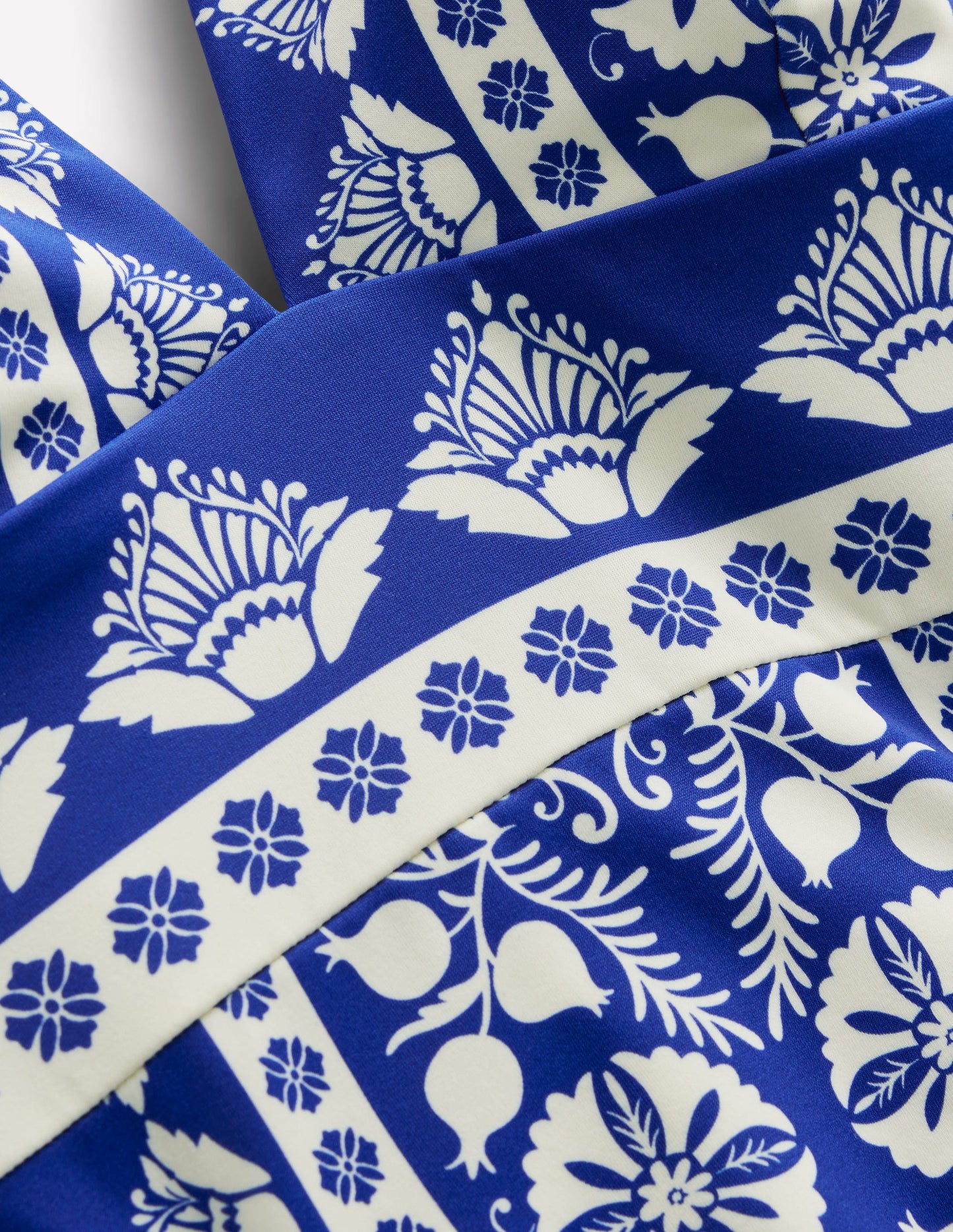 Porto V-neck Swimsuit-Bright Blue, Ornate Stripe