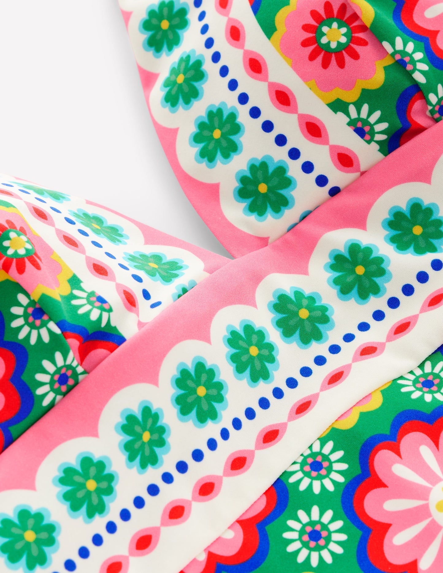 Porto V-neck Swimsuit-Multi, Flower Tile