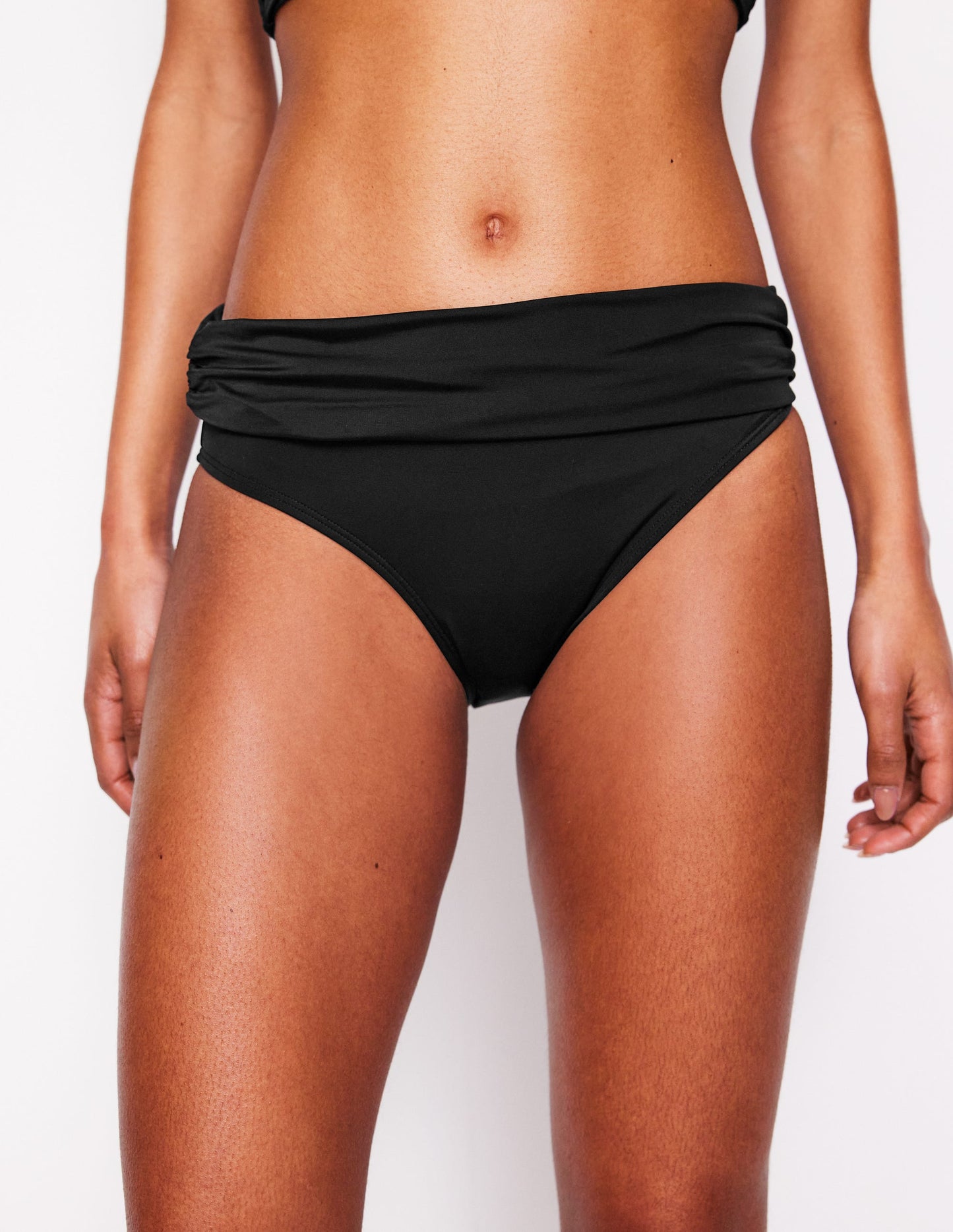 Classic Fold Bikini Bottoms-Black