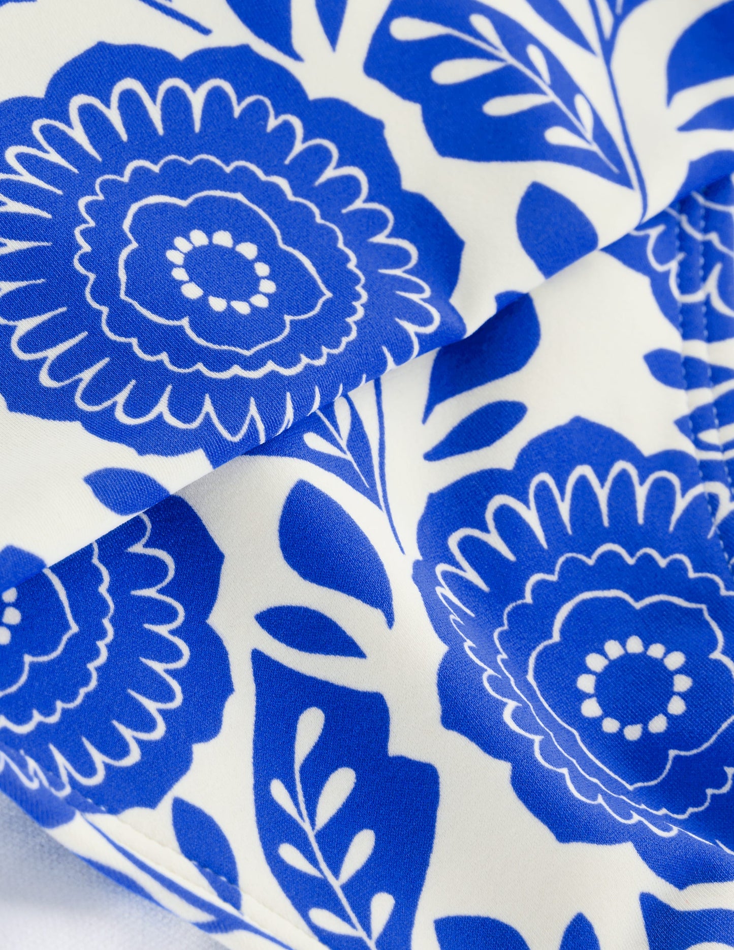 Classic Fold Bikini Bottoms-Blue Dahlia Stamp