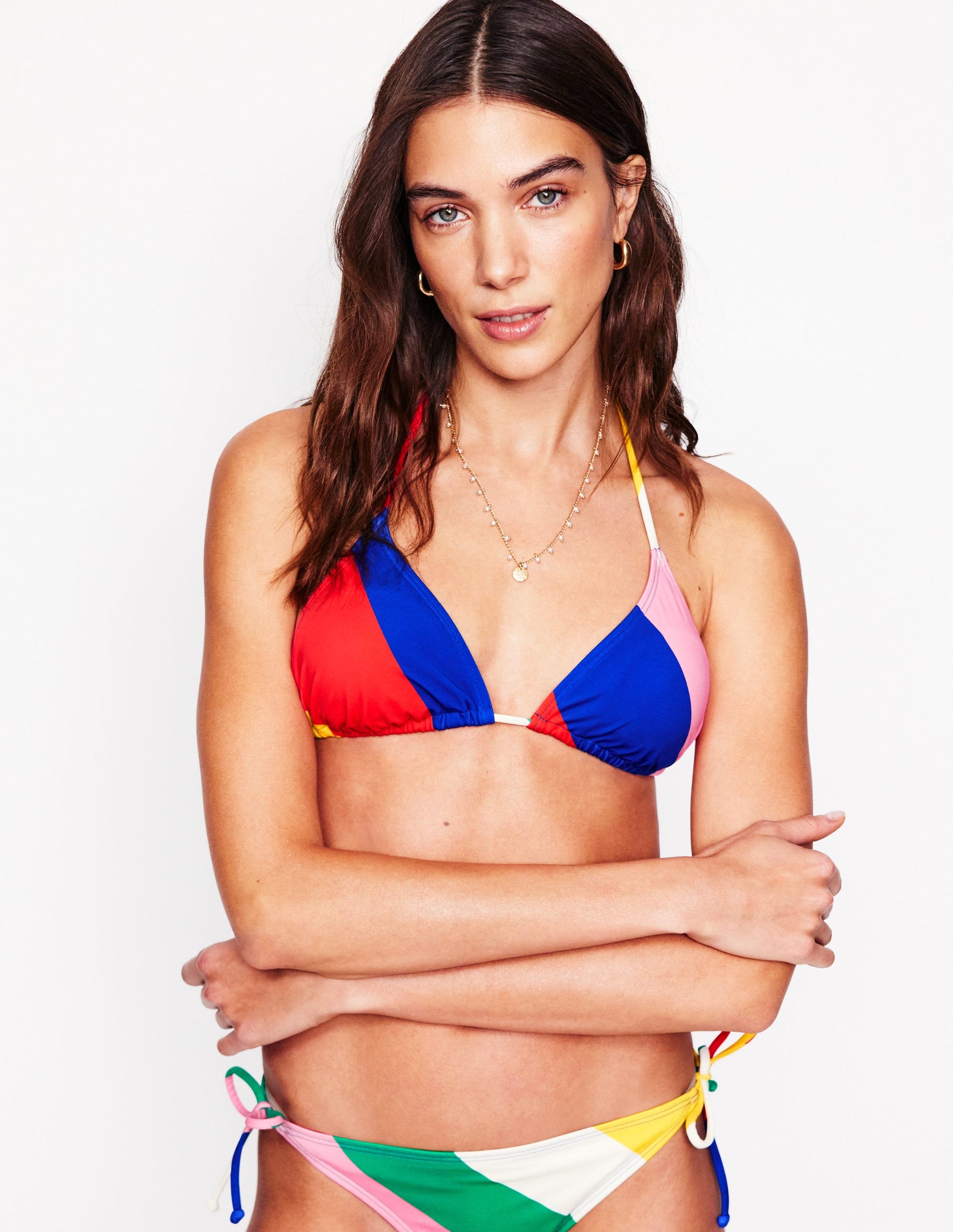 Symi String Bikini Top-Multi, Rainbow Cascade-1