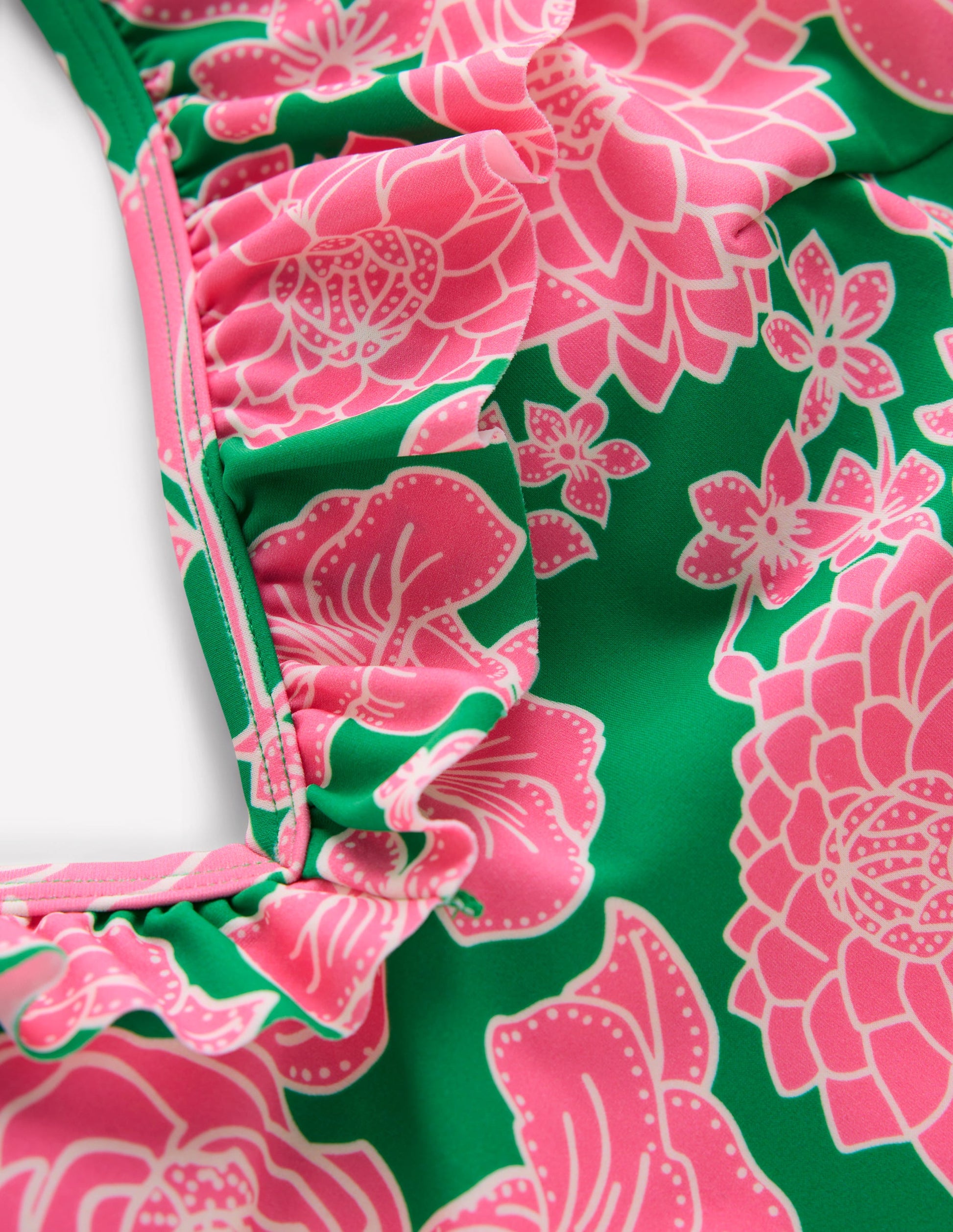 Evia Ruffle Swimsuit-Rich Emerald, Blossom Cascade-6