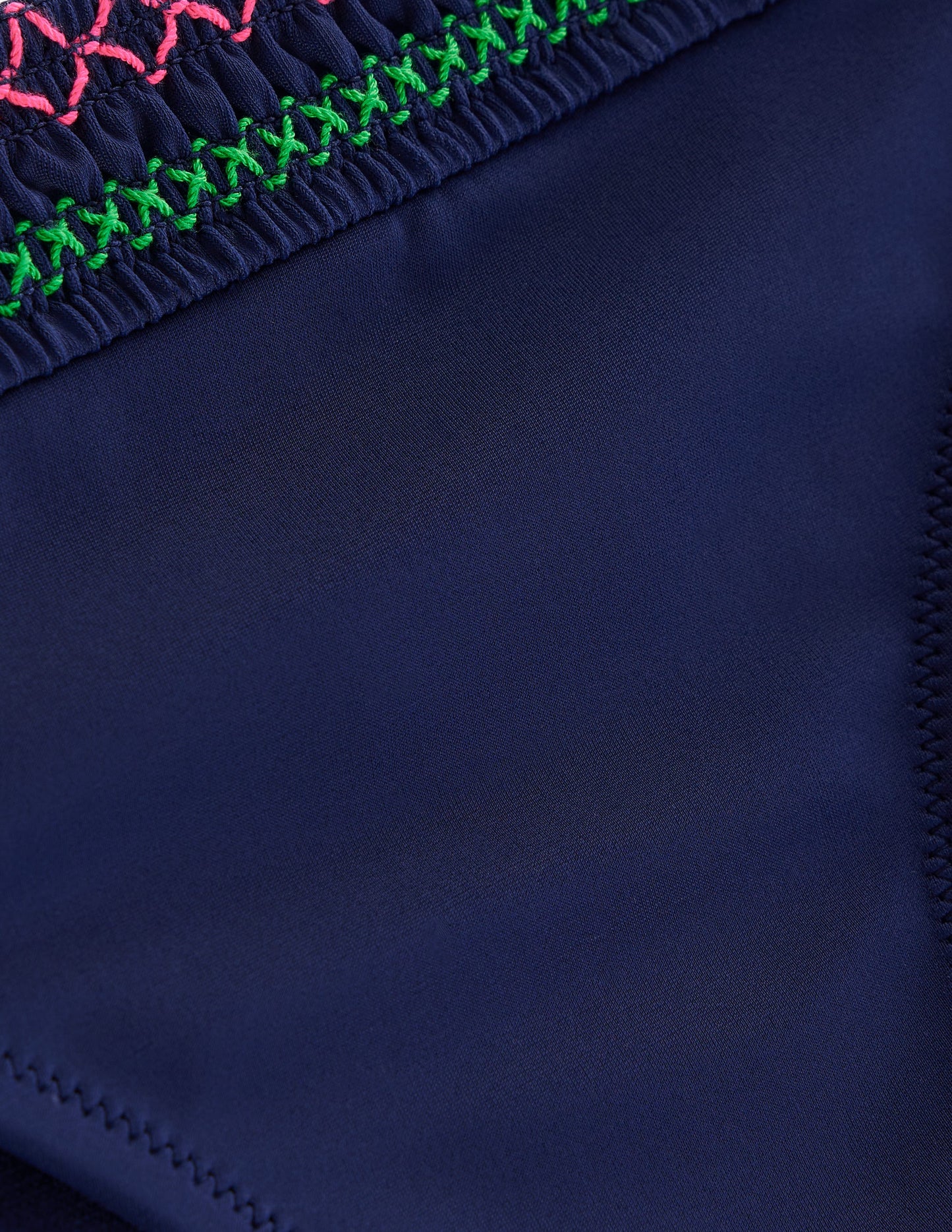 Milos Smocked Bikini Bottoms-Navy