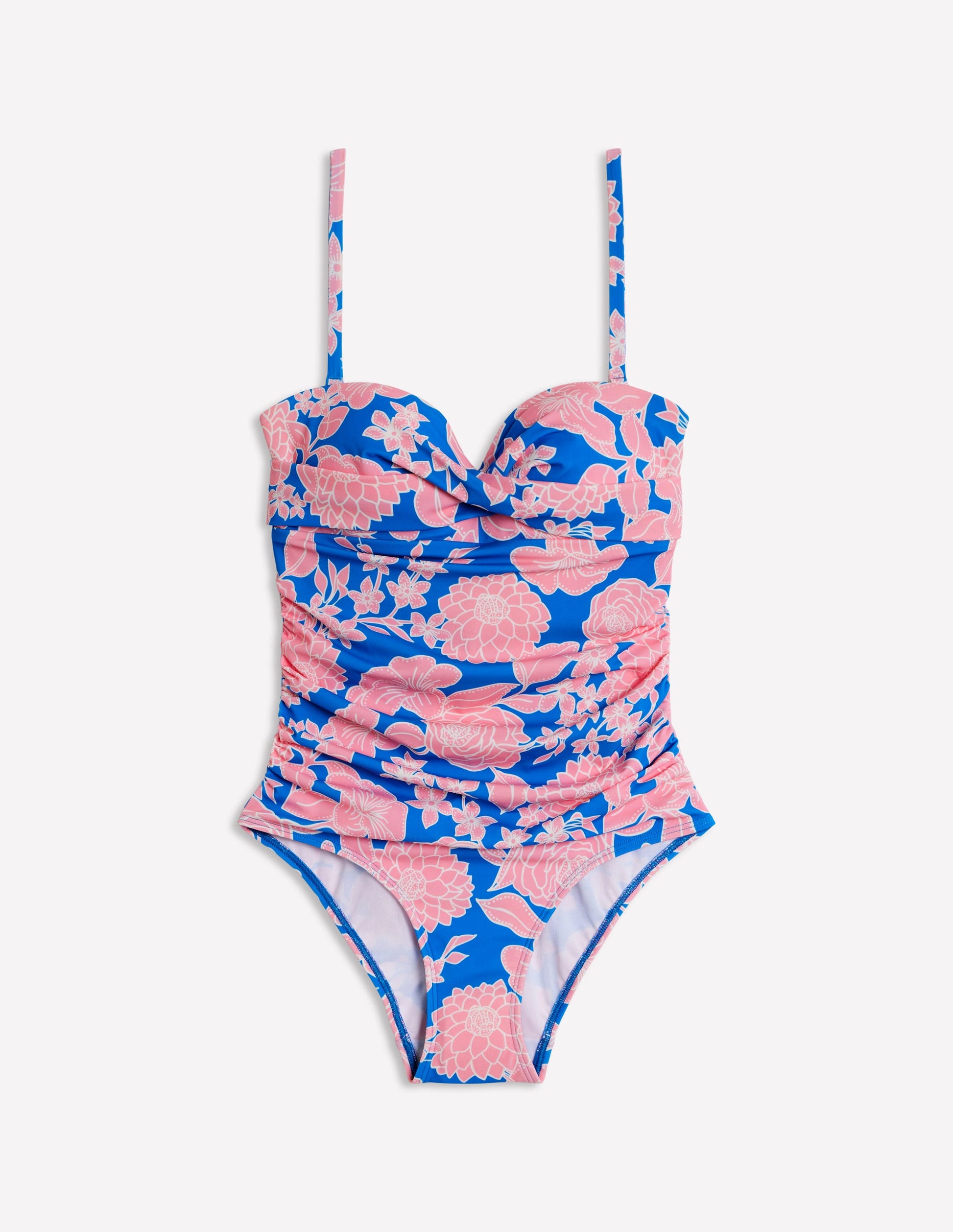 Andros Twist Front Swimsuit-Indigo Bunting, Blossom-5
