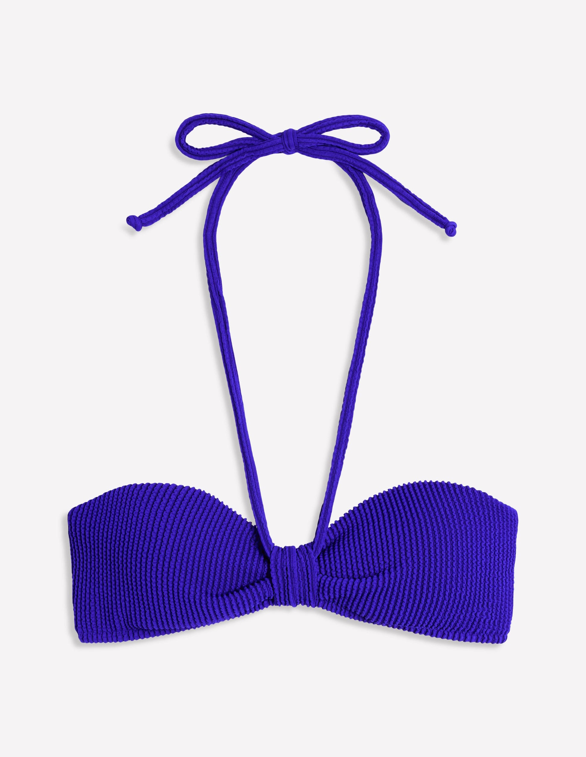 Crinkle Texture Bikini Top-Cobalt-8