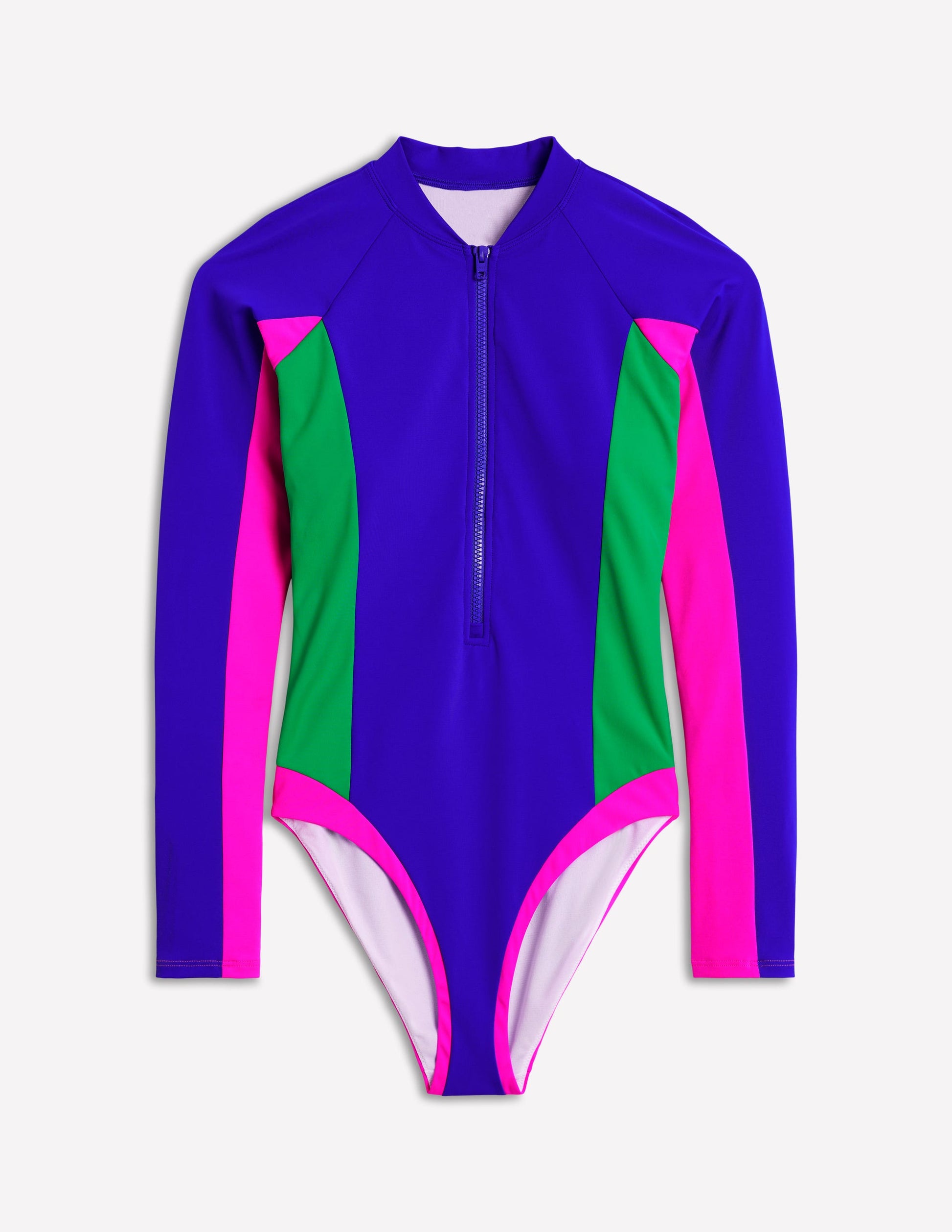 Sporty Raglan Sleeve Swimsuit-Colbolt Colourblock-5