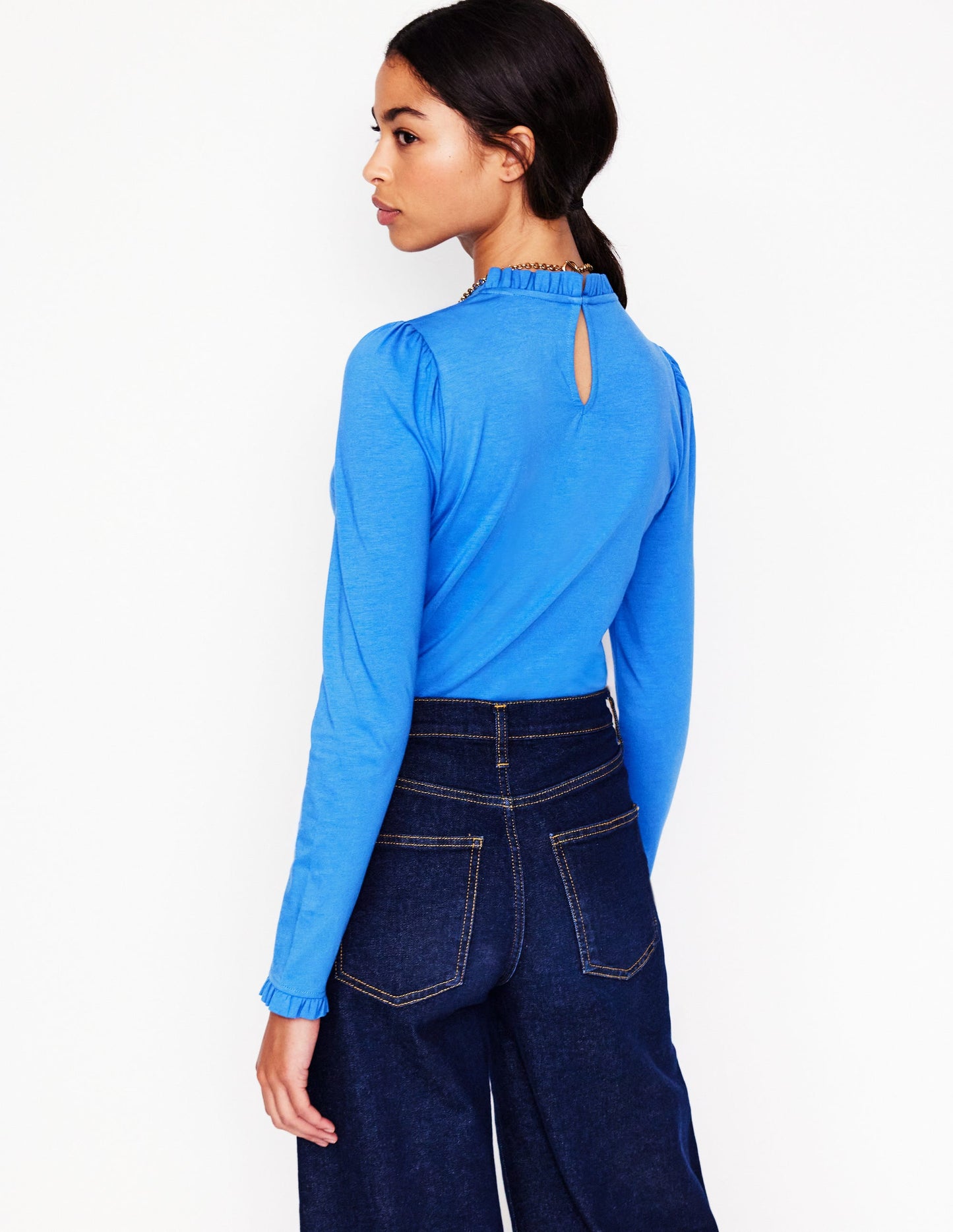 Supersoft Frill Detail Top-Palace Bule