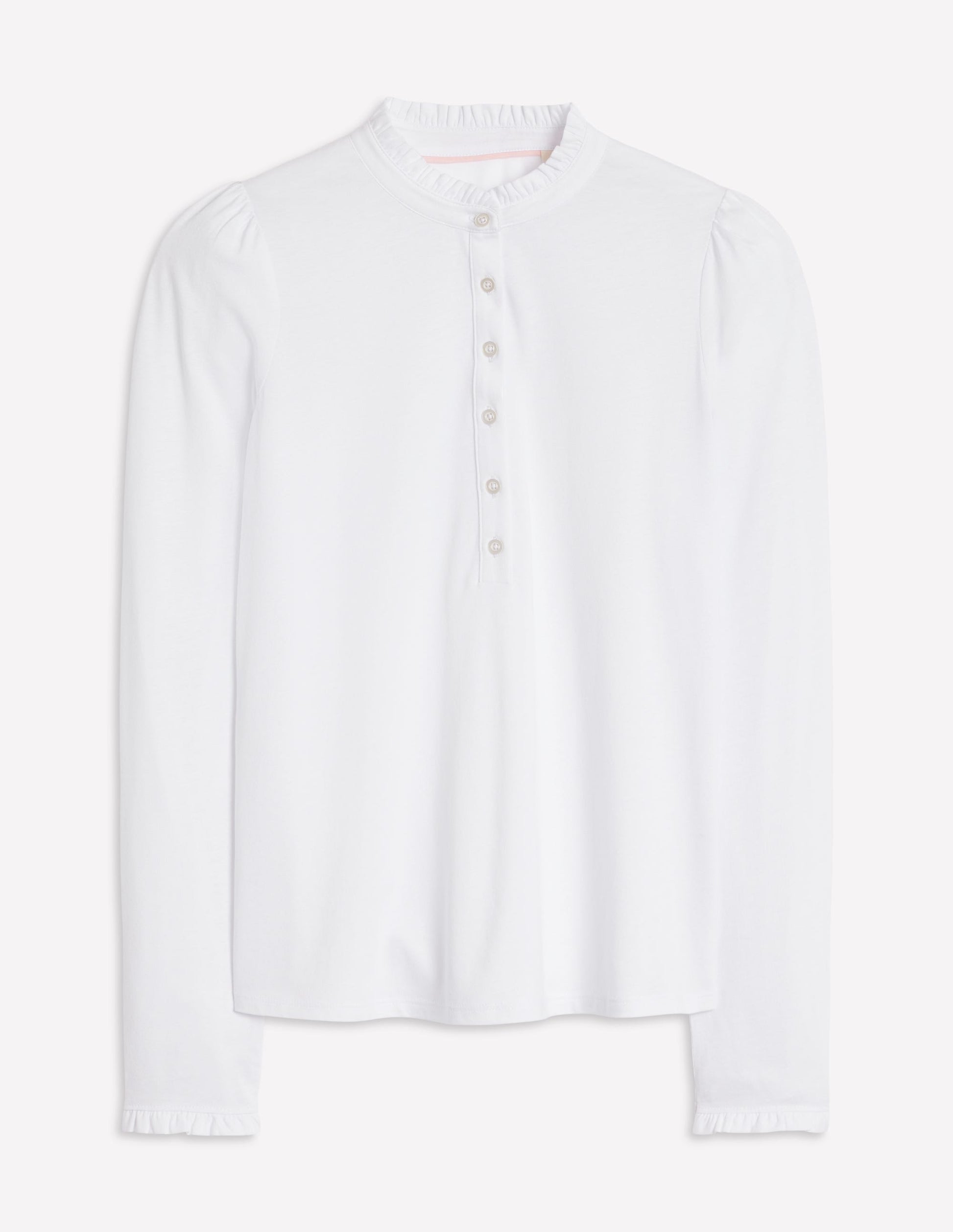 Supersoft Frill Henley Top-White-5