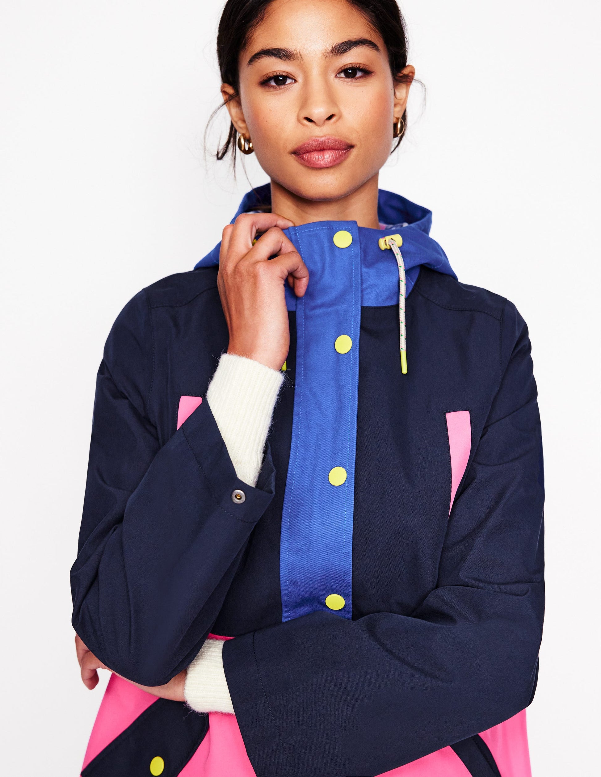 Wells Waterproof Hooded Coat-Colourblock-2