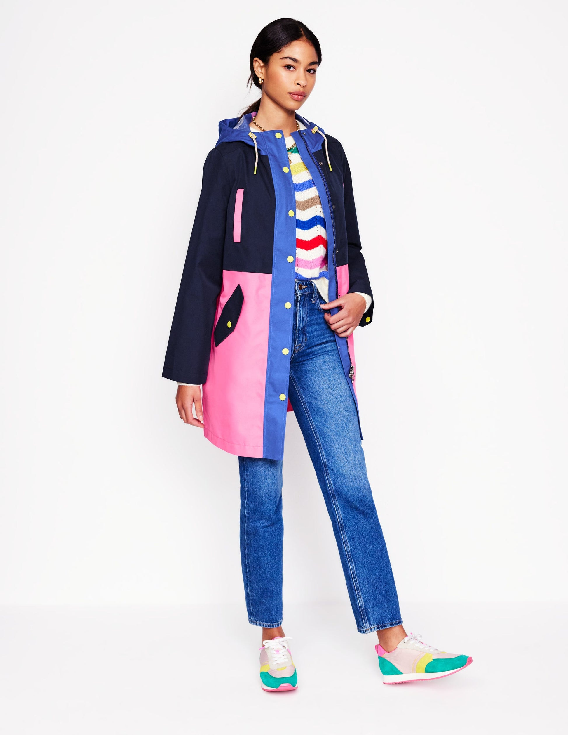 Wells Waterproof Hooded Coat-Colourblock-4