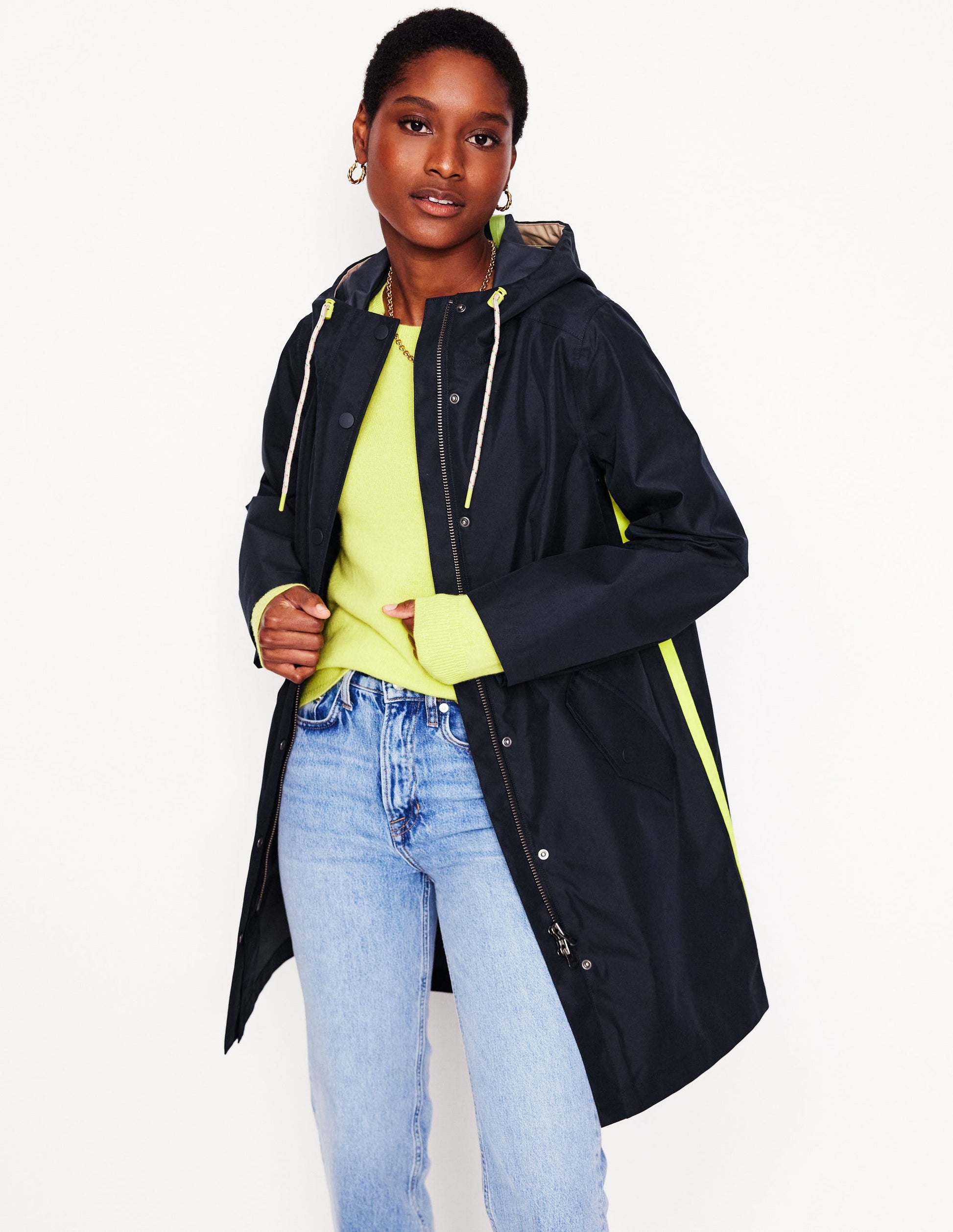 Wells Waterproof Hooded Coat-Navy-1