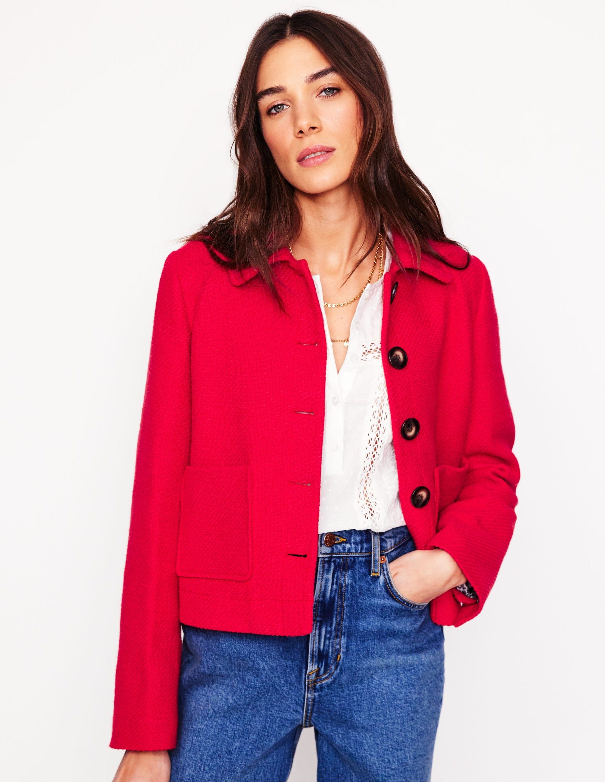 Knightsbridge Swing Jacket-Red-1