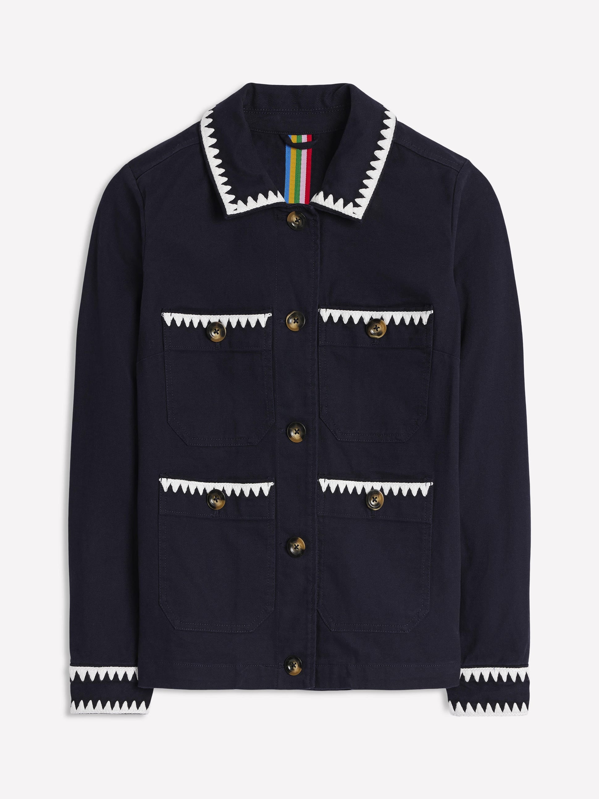 Embroidered Utility Jacket-Navy-6