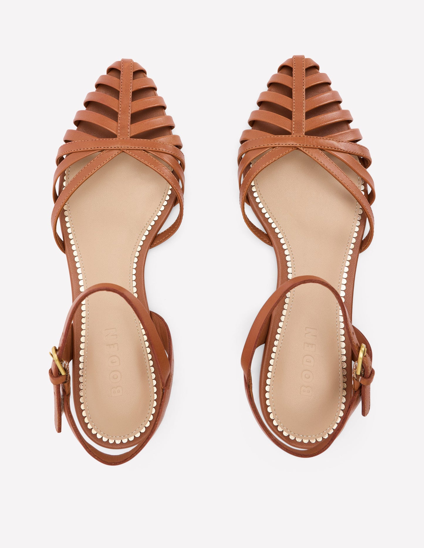 Multi Strap Pointed Sandals-Tan