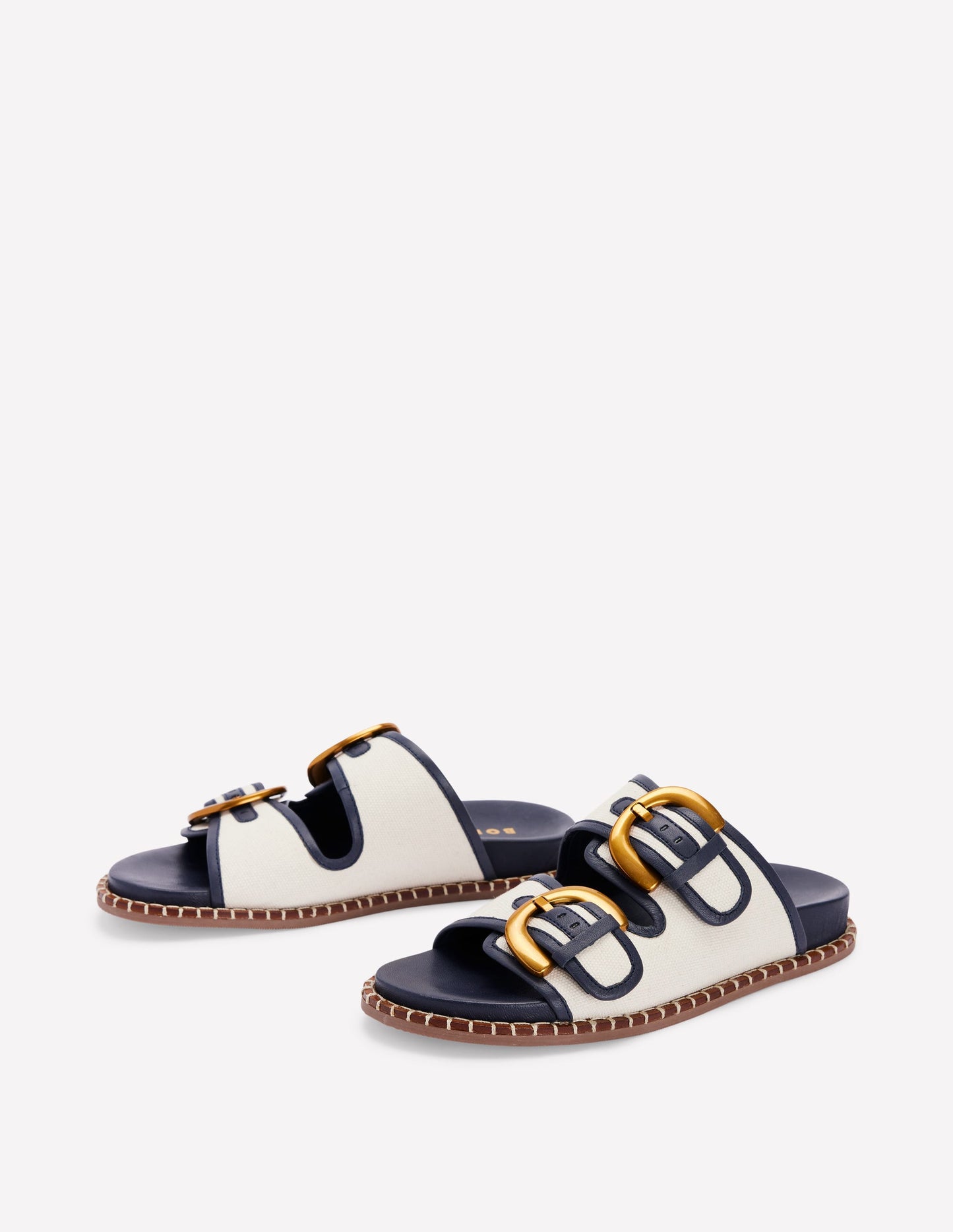 Alberta Footbed Sandals-Ivory/Navy