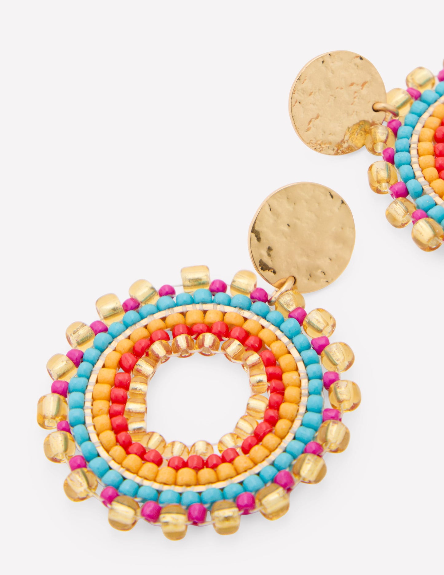 Circle Motif Earrings-Multi