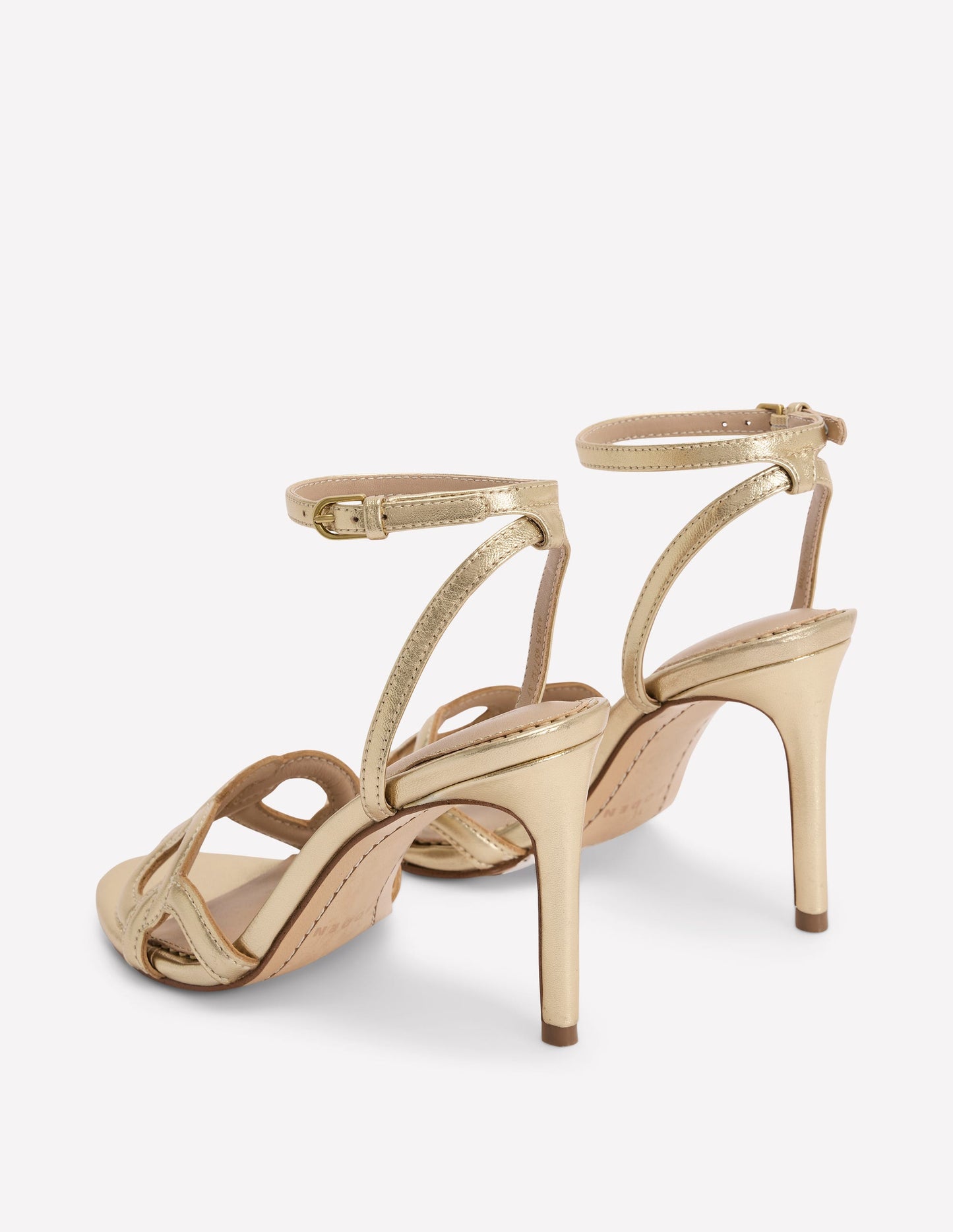 Circle Detail Heeled Sandal-Gold