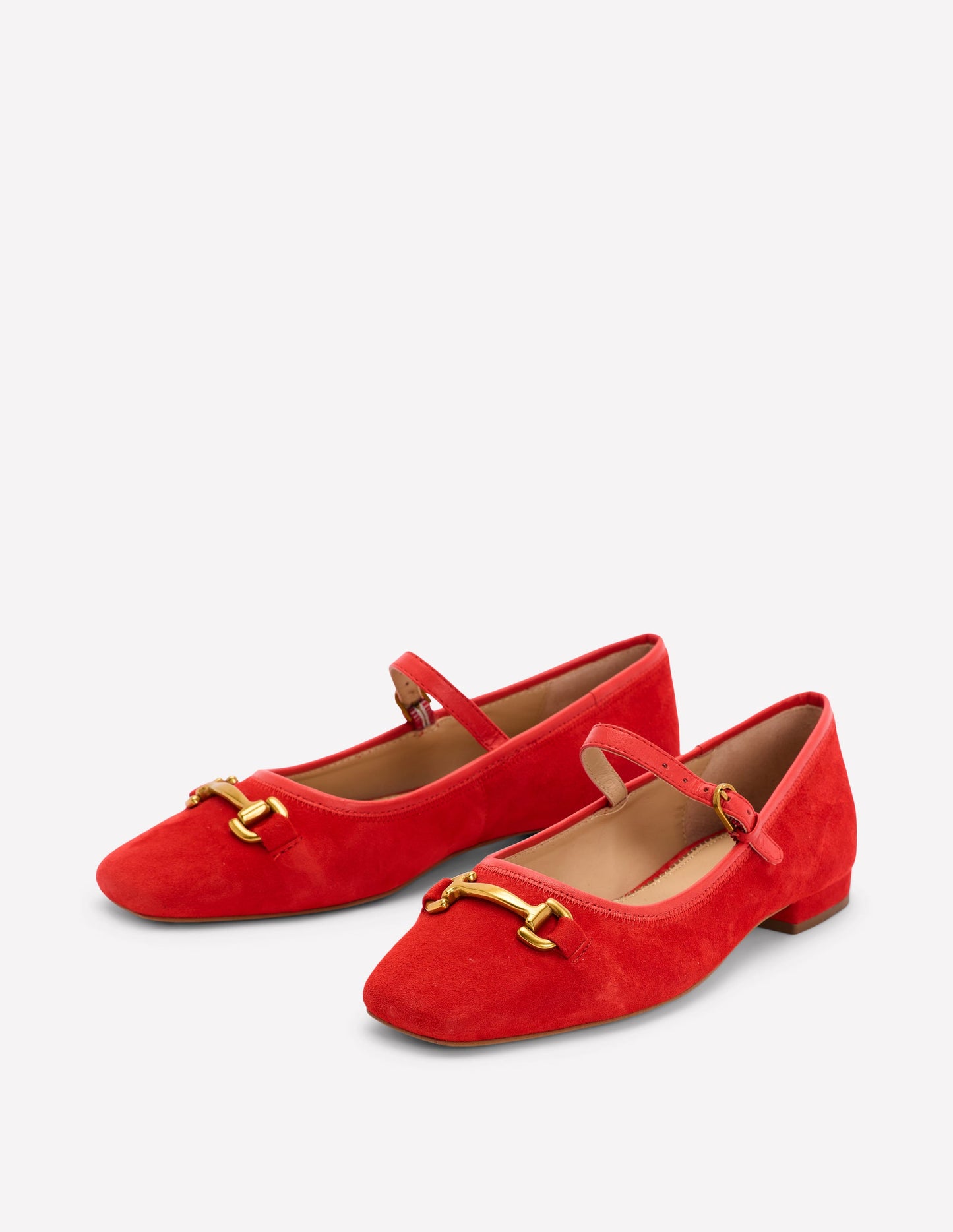 Iris Snaffle Mary Jane Flats-Red