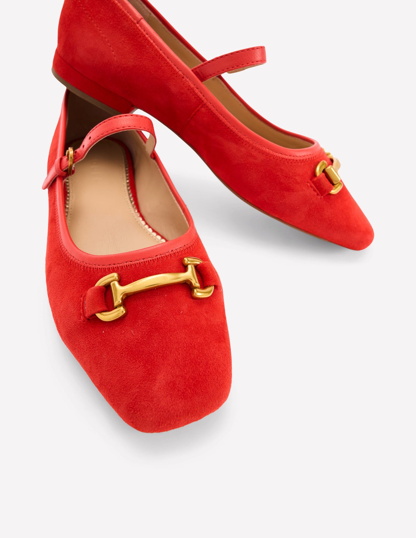 Iris Snaffle Mary Jane Flats-Red