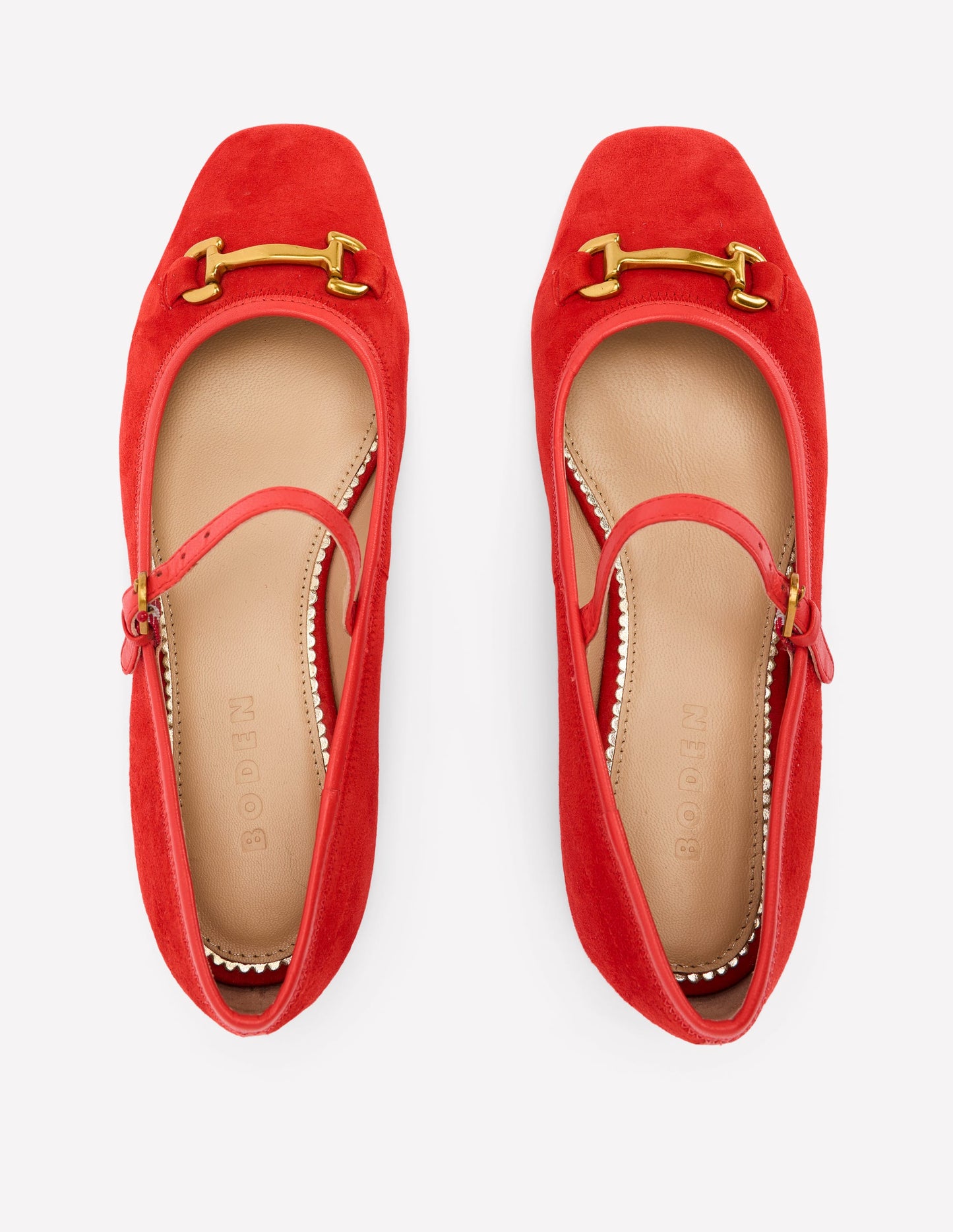 Iris Snaffle Mary Jane Flats-Red