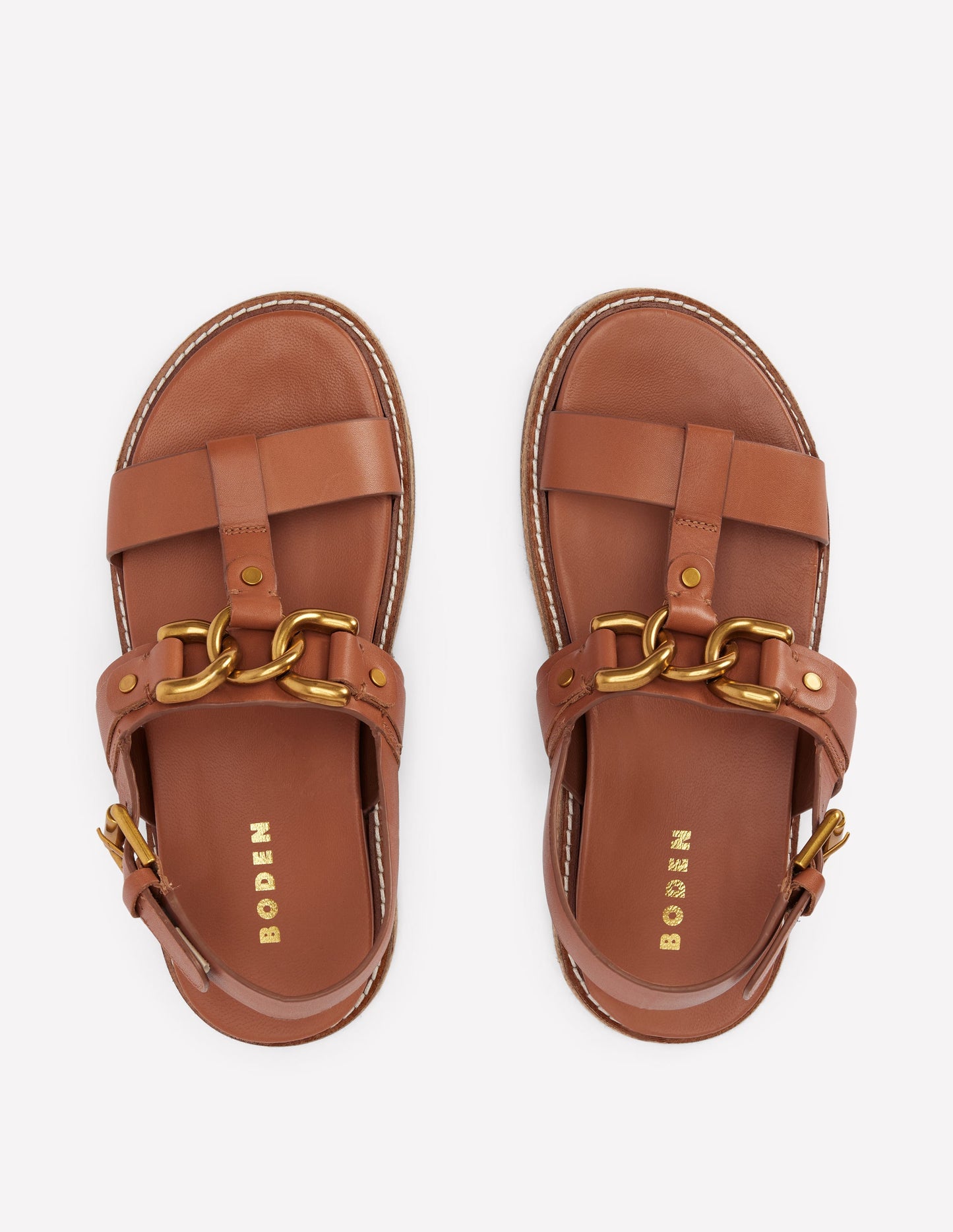 Hardware Detail Footbed Sandal-Tan