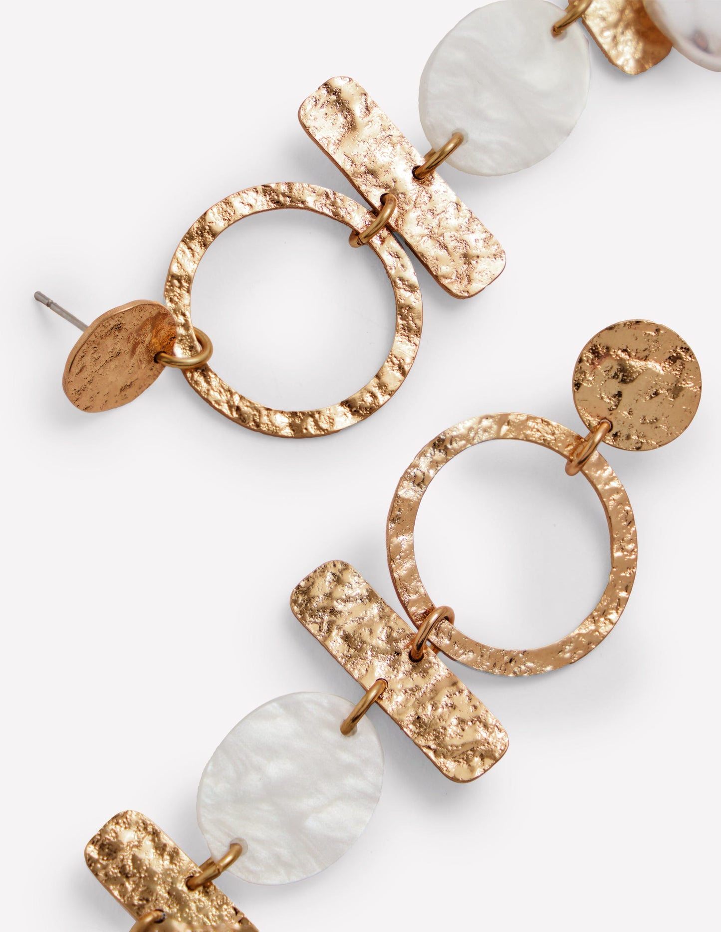 Statement Drop Earrings-Gold/Pearl