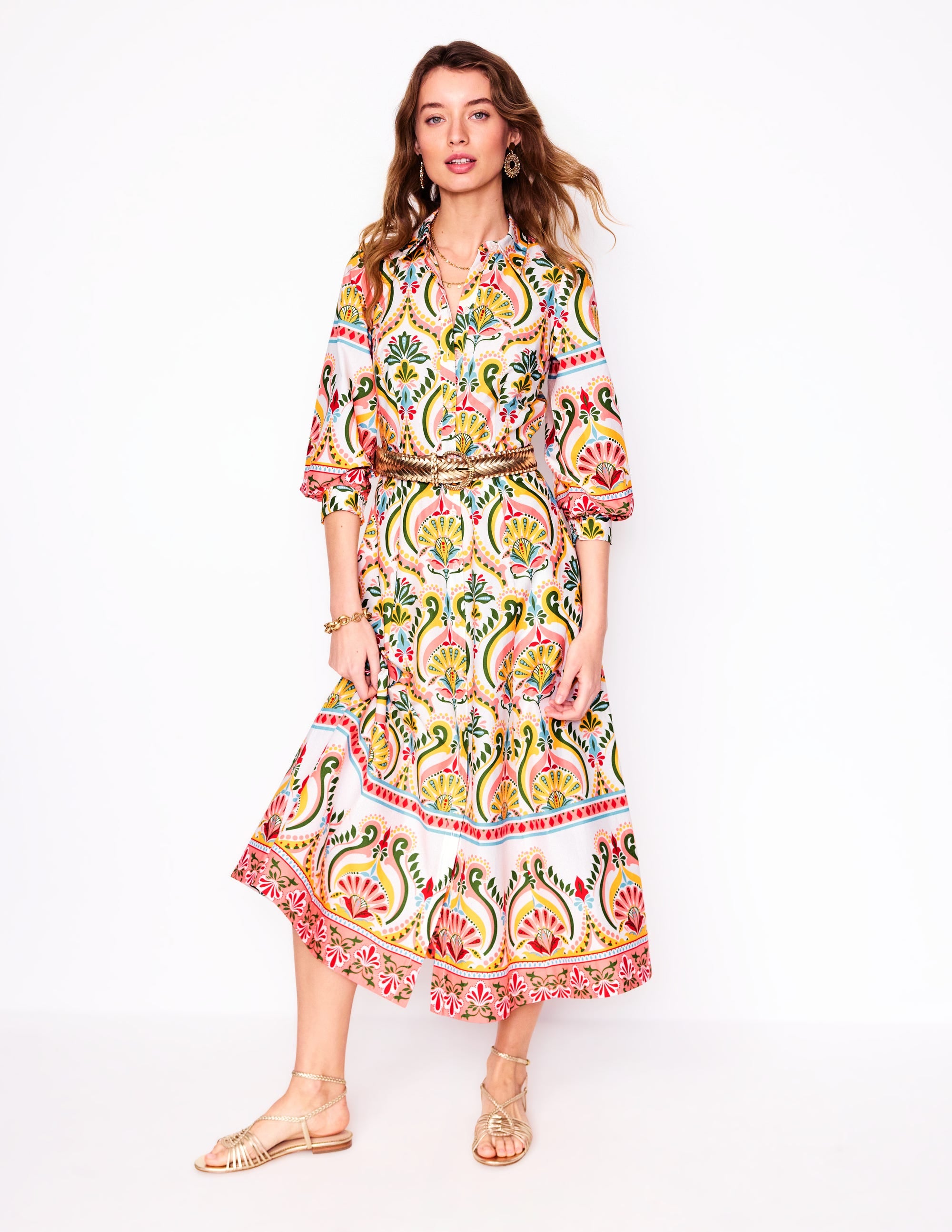 boden clara cotton shirt dress Clara Cotton Shirt Dress - Multi, Ornamental Floral