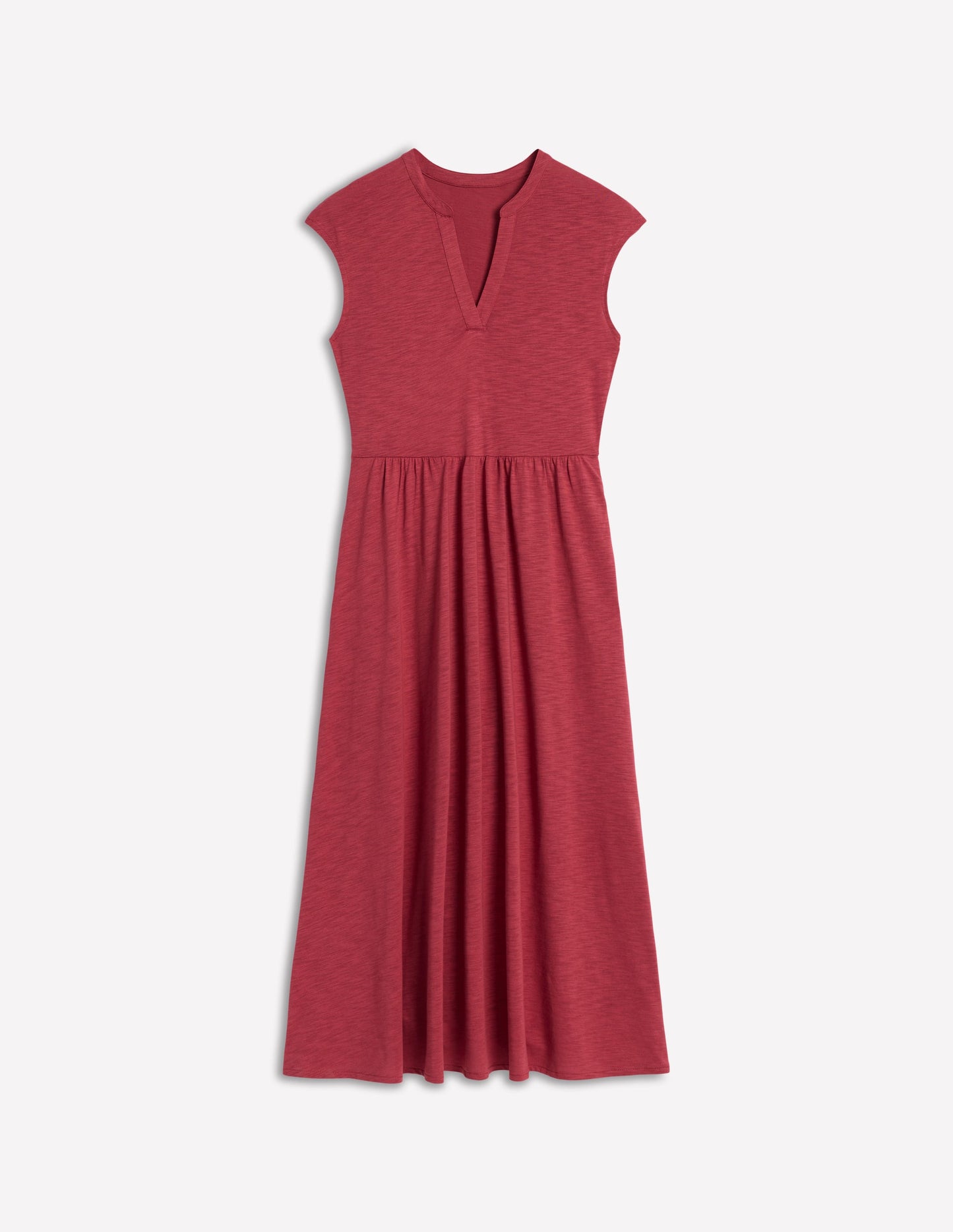 Chloe Jersey Midi Dress-Terracotta Red