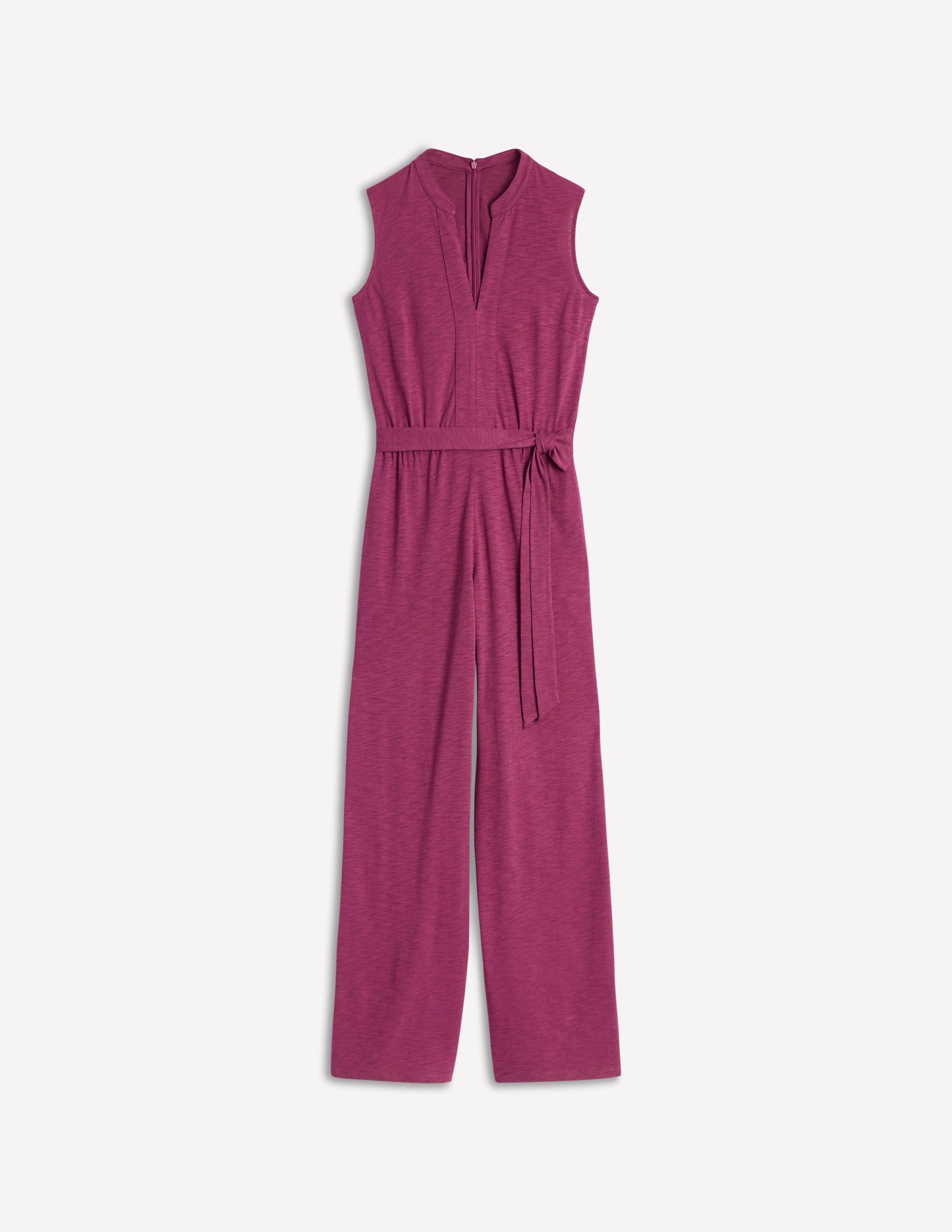 Naomi Notch Jersey Jumpsuit-Plum Purple