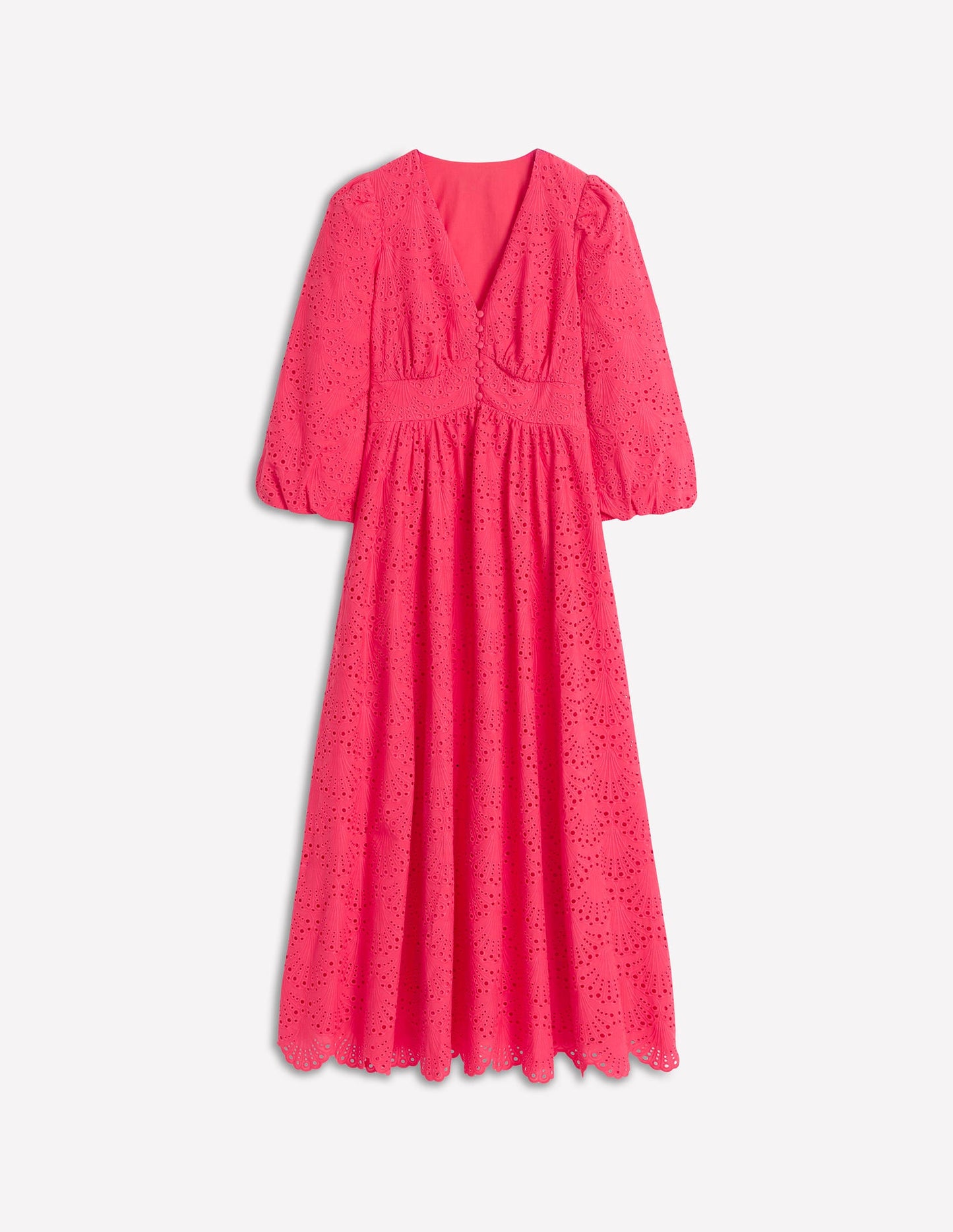 Lola Broderie Maxi Dress-Camelia Pink