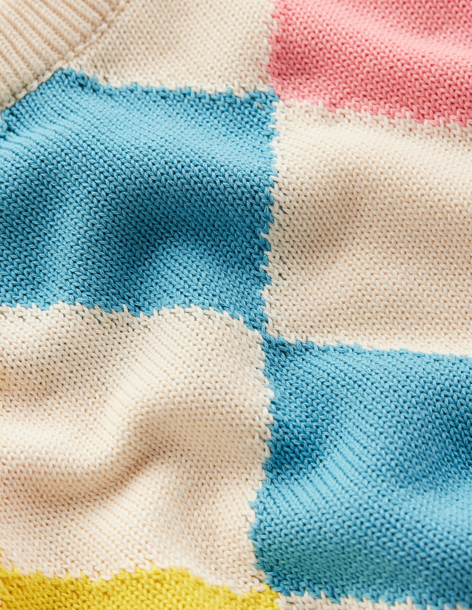 Cotton Argyle Jumper-Pink, Light Blue Argyle-7