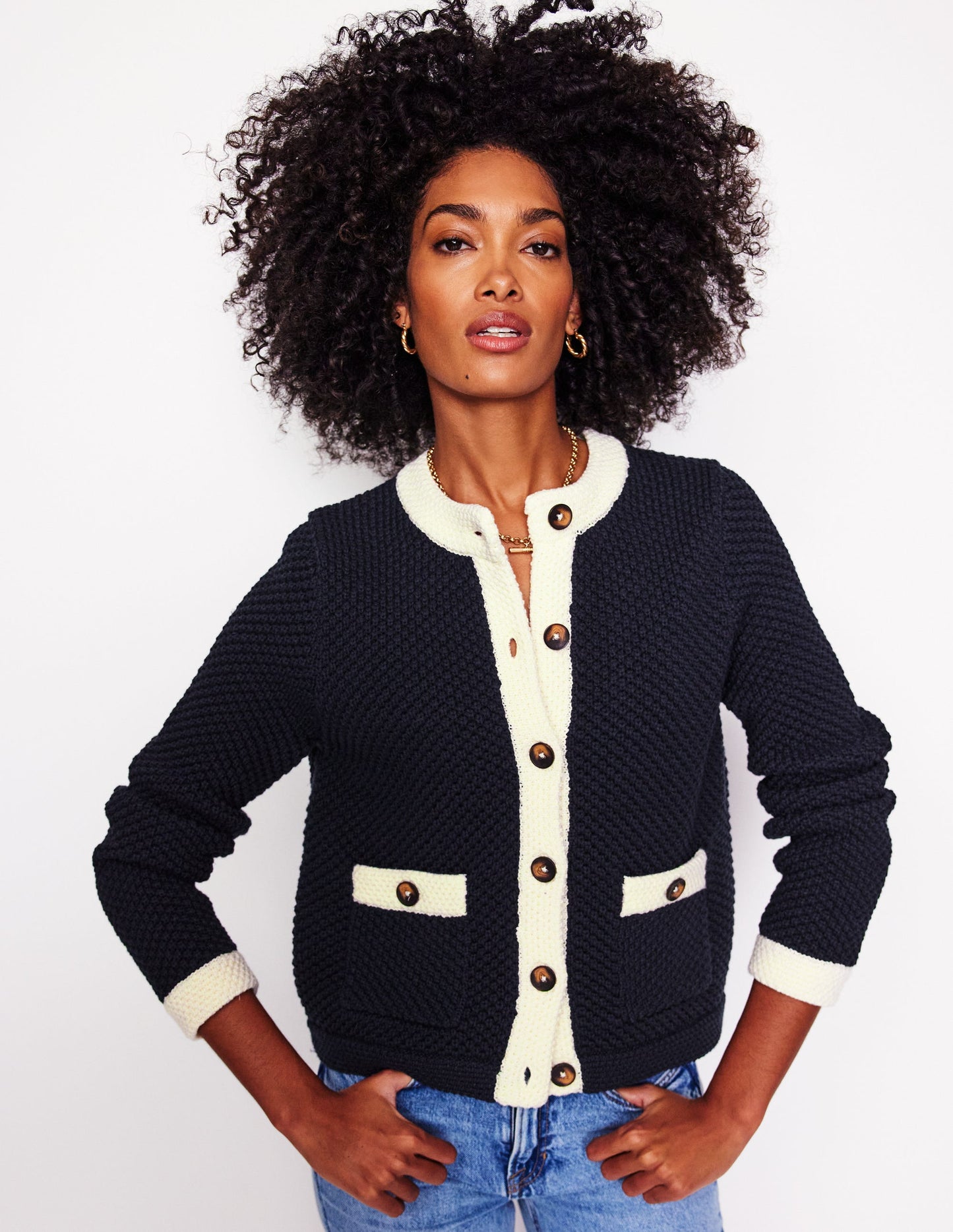 Libby Knitted Jacket-Navy