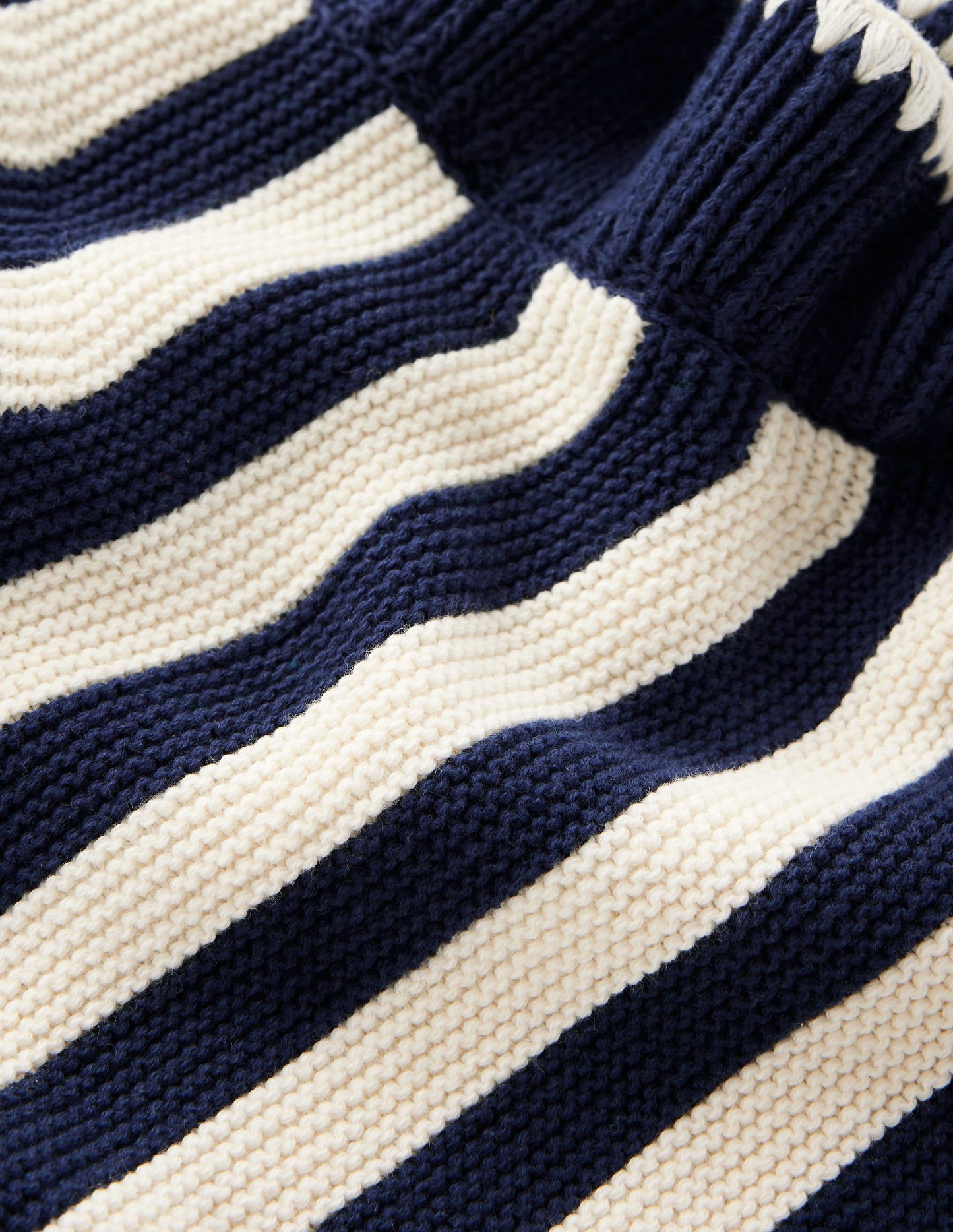 Lena Stitch Detail Tank-Navy and Ivory Stripe
