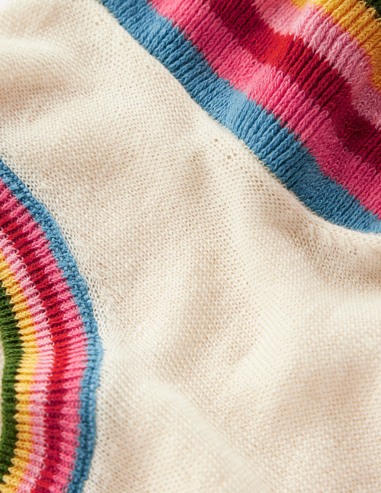 Josie Frilled Linen Tank-Warm Ivory, Multi Stripe