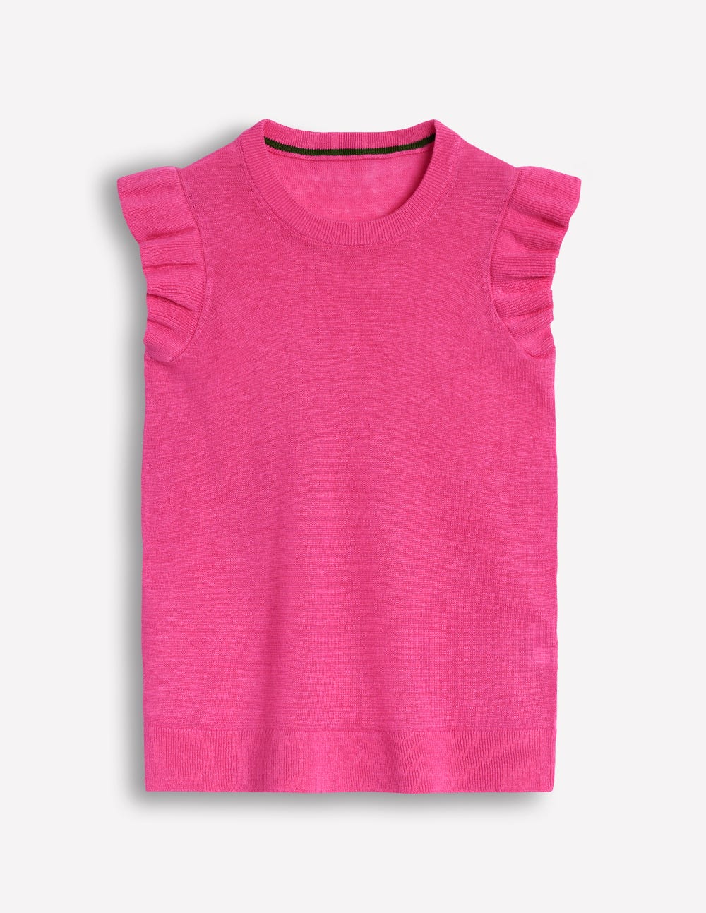 Josie Frilled Linen Tank-Sorbet Pink-5